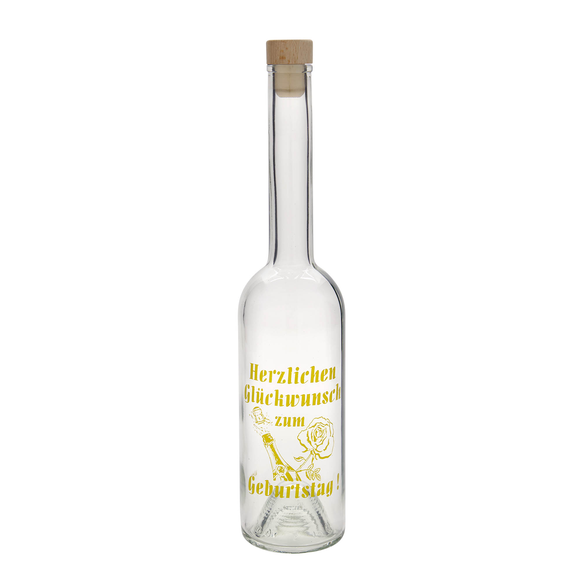 500 ml üvegpalack 'Opera', motívum: Alma, nyak: parafa