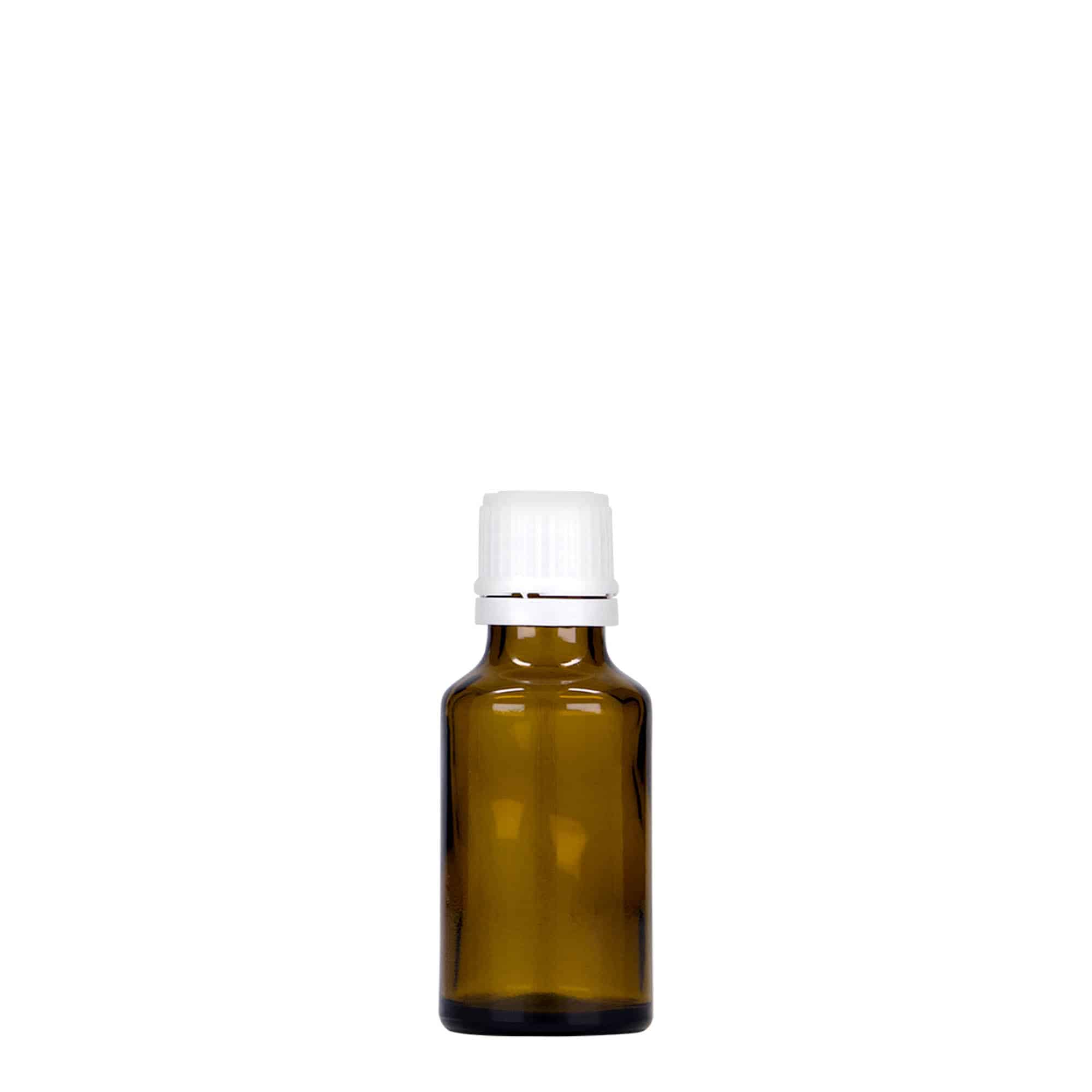 25 ml-es patikai üveg, üveg, barna, szájnyílás: DIN 18