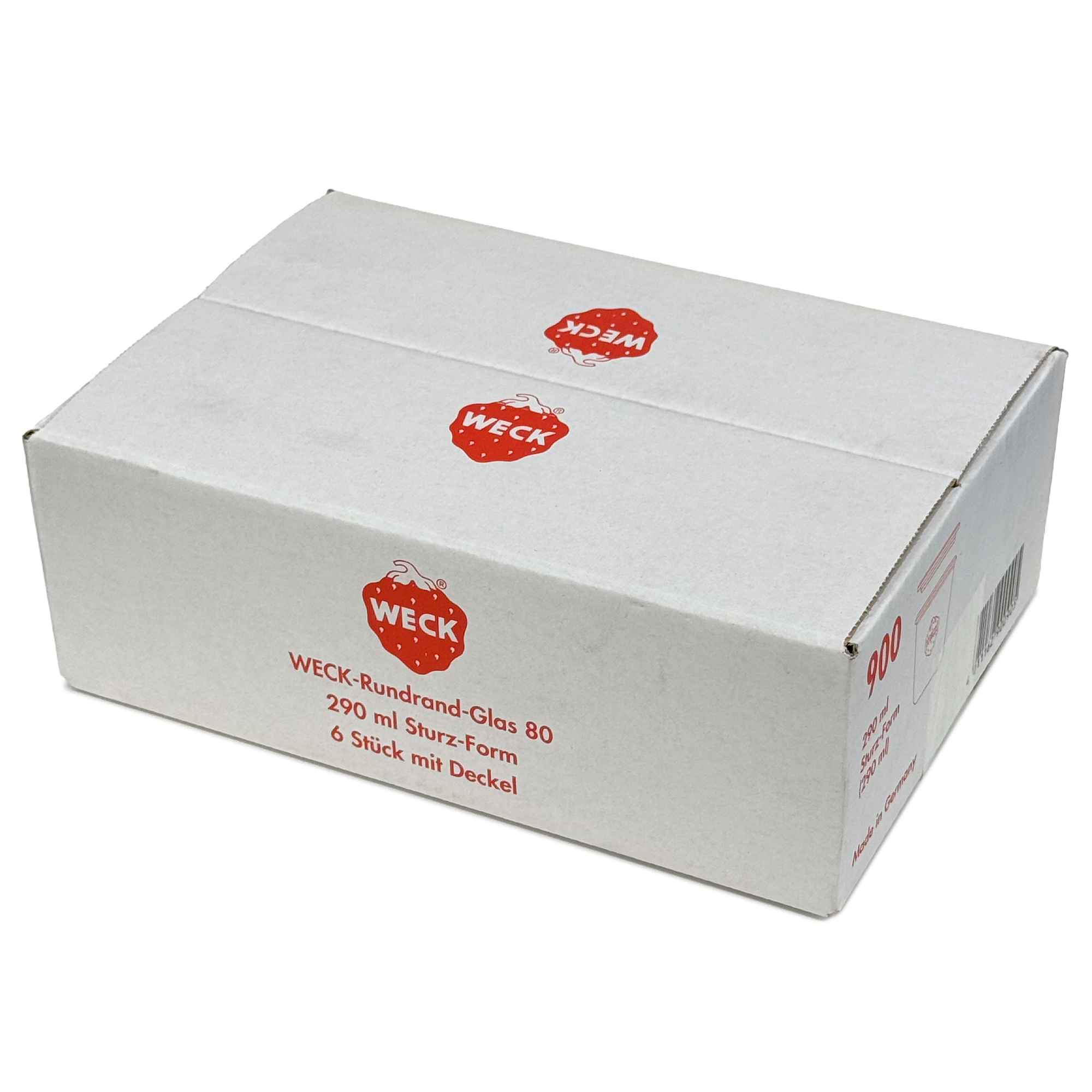 6x 290 ml magas Felfordítható WECK-üveg üvegfedéllel RR 80