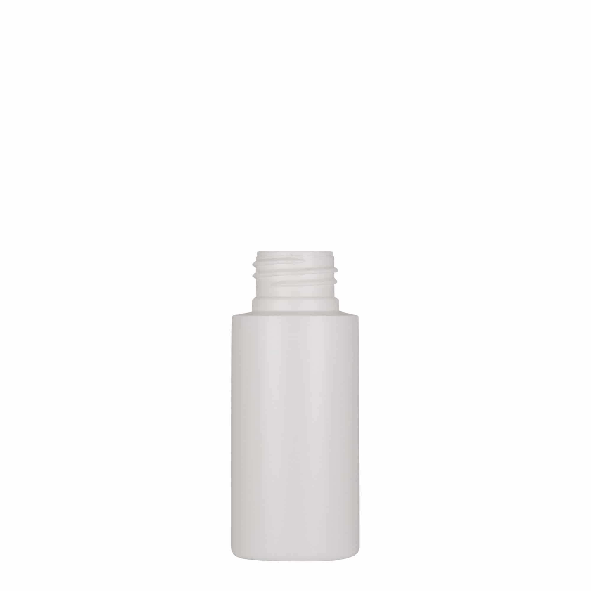 50 ml műanyag palack 'Pipe', zöld HDPE, fehér, nyílás: 24/410