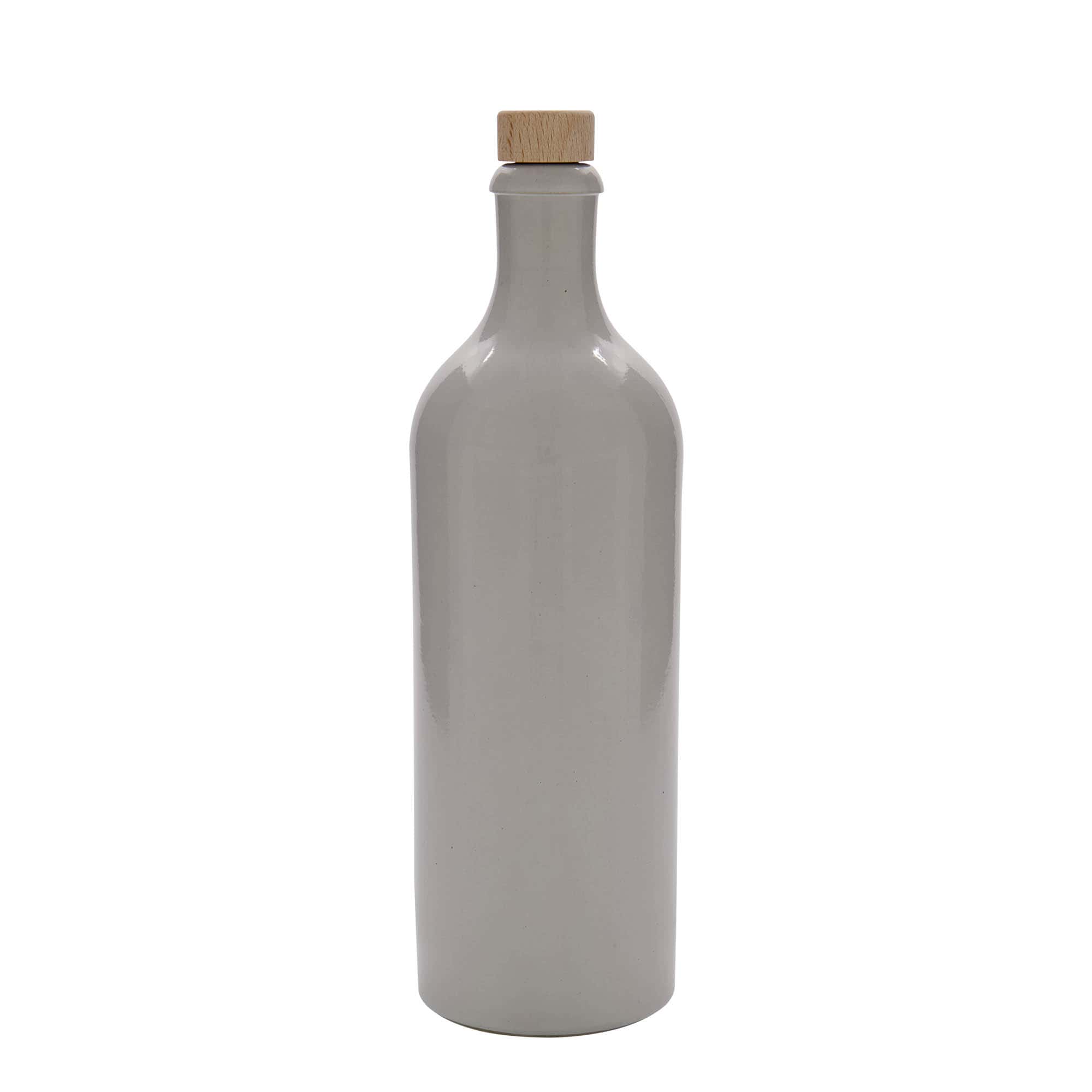 750 ml agyagedény, kőedény, fehér, nyílás: parafa