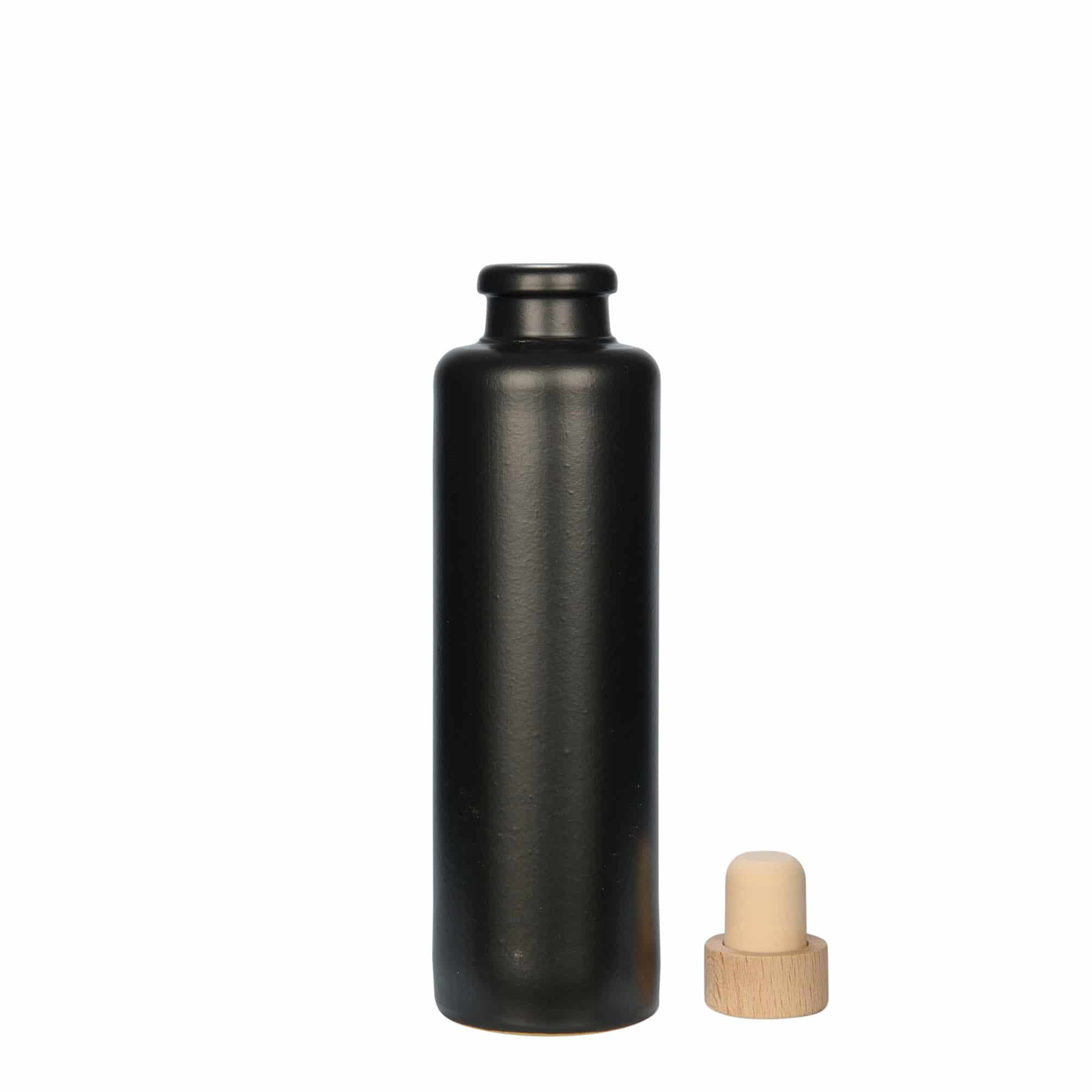 200 ml agyagedény, kőedény, fekete, nyílás: parafa