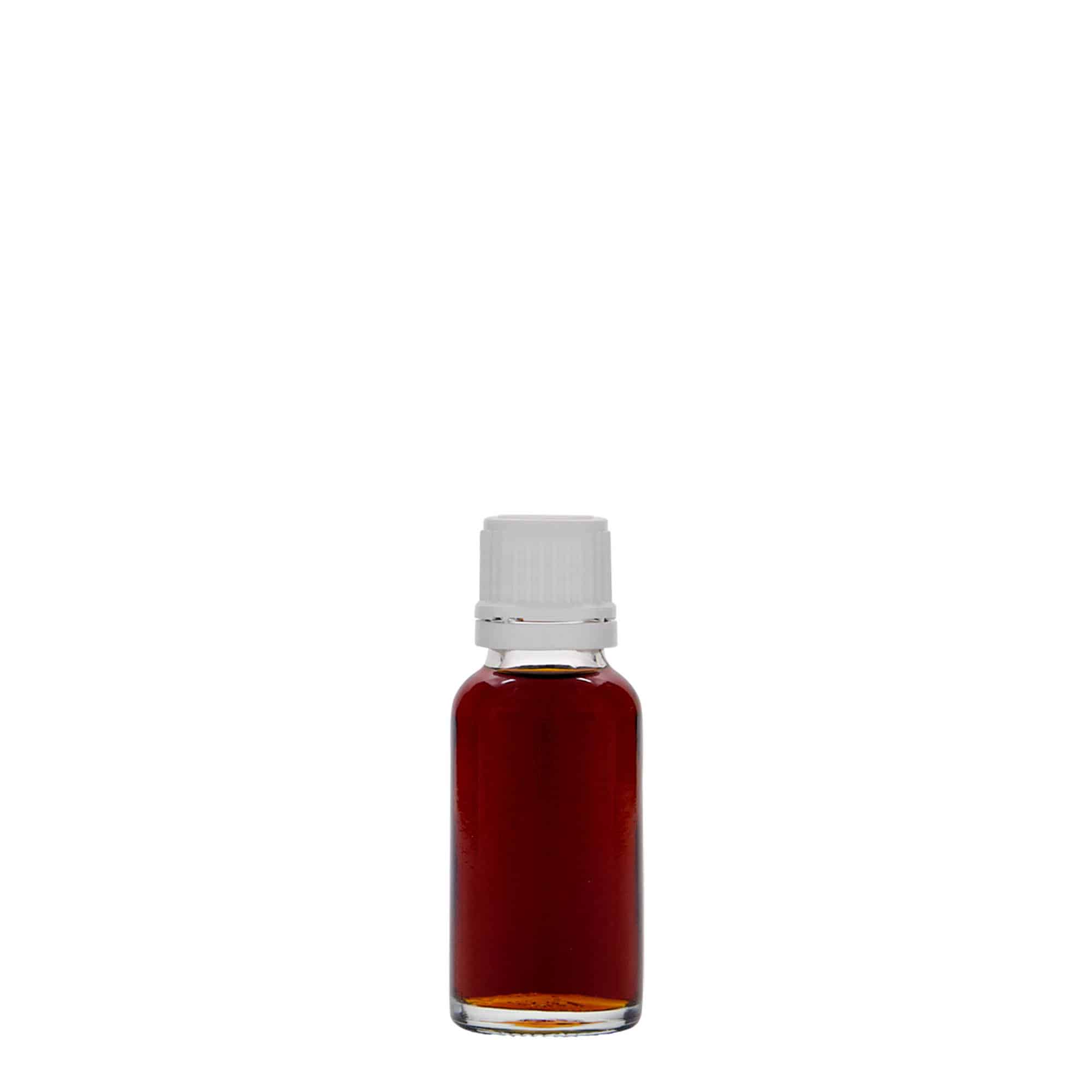 20 ml-es patikai üveg, üveg, szájnyílás: DIN 18