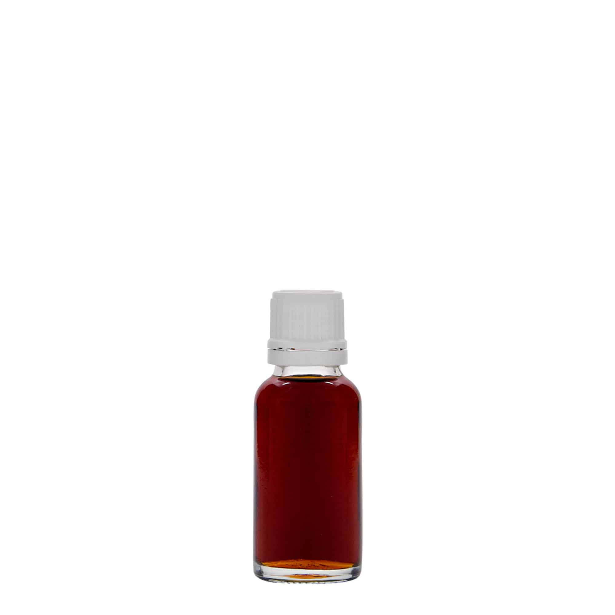20 ml orvosi üveg, üveg, nyak: DIN 18