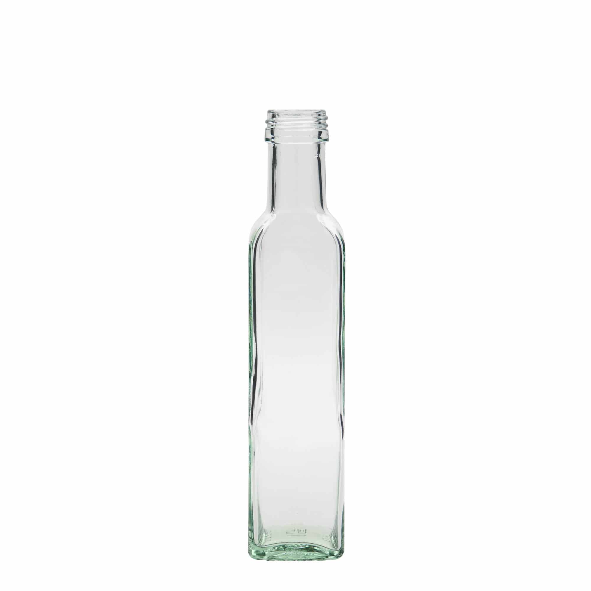 250 ml üvegpalack 'Marasca', négyszögletes, nyílás: PP 31,5