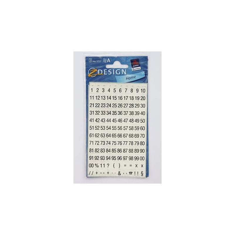Zweckform matrica 'Számok 1-99', műanyag, fekete