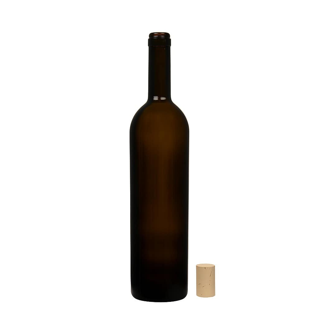 750 ml borosüveg 'Liberty', antikzöld, nyílás: parafa