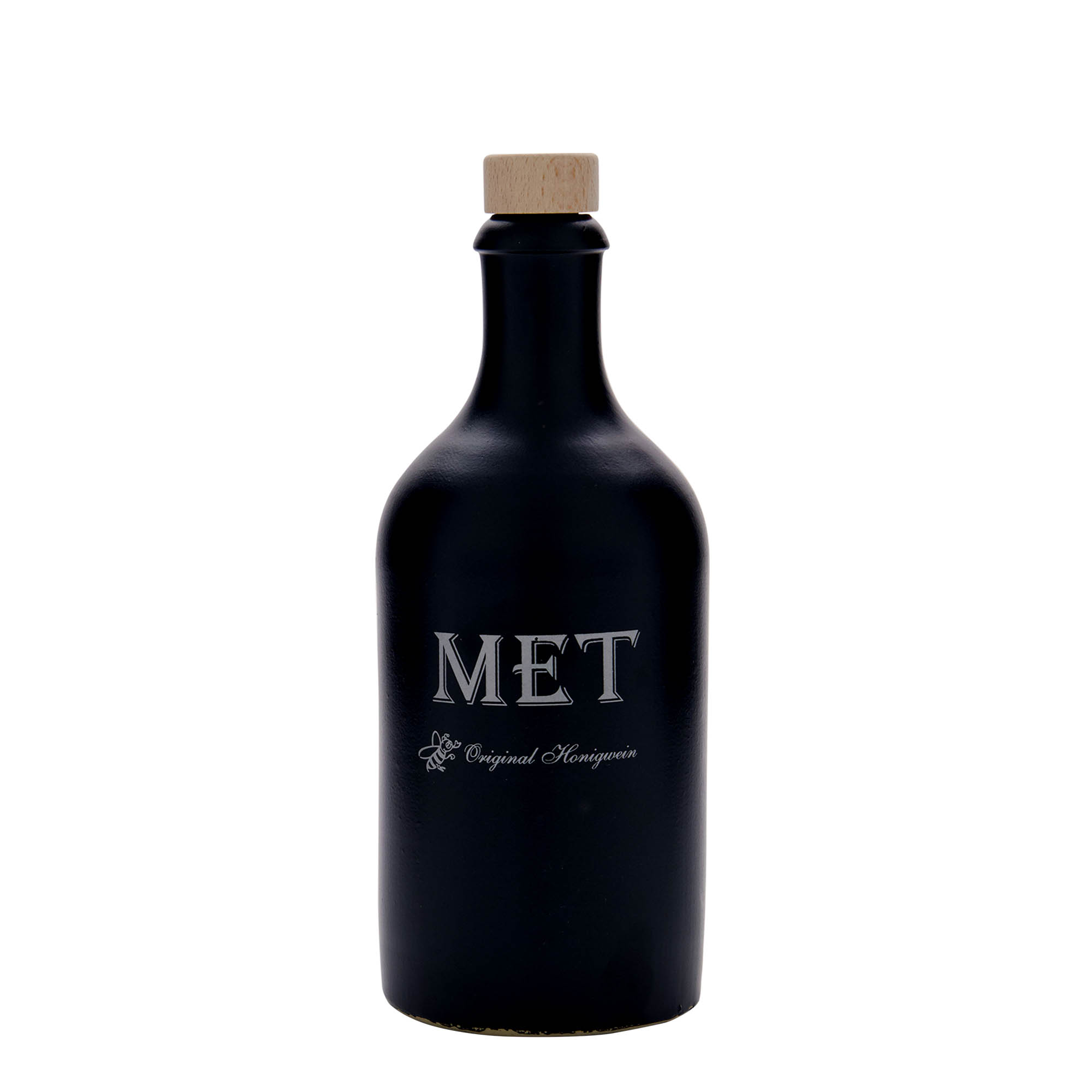 500 ml-es agyagedény, motívum: mézbor, kőedény, fekete, száj: parafa 500 ml-es agyagedény, motívum: mézbor, kőedény, fekete, száj: parafa
