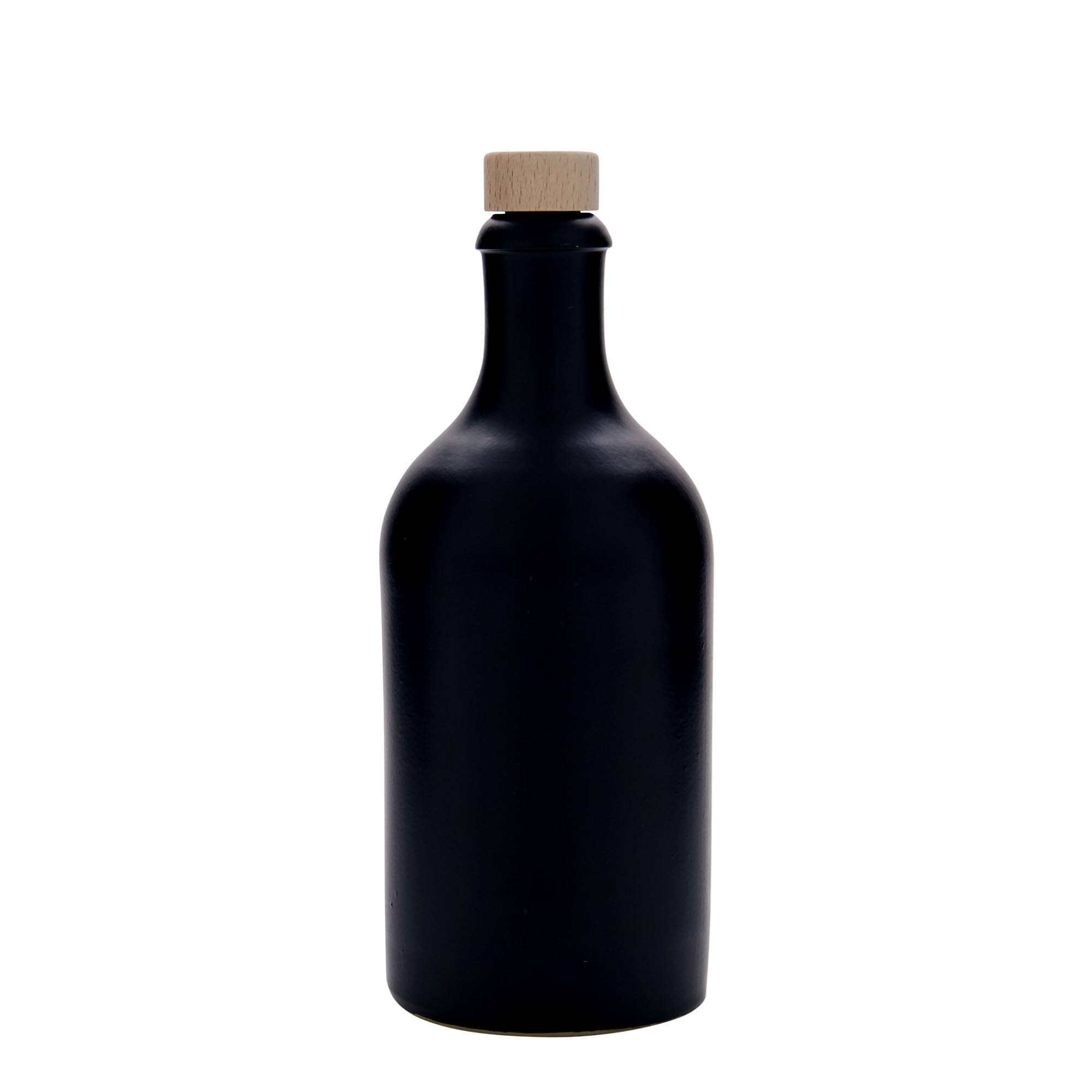 500 ml agyagedény, kőedény, fekete, nyílás: parafa