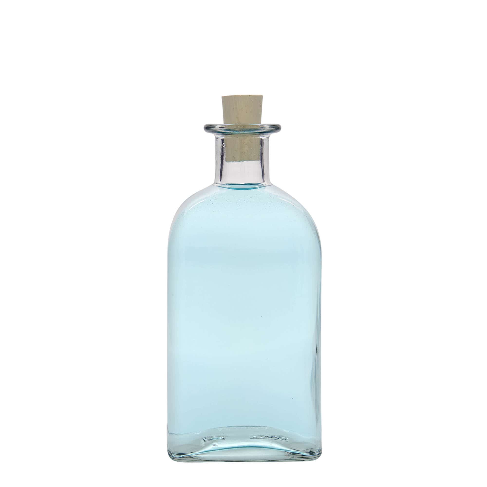 500 ml üvegpalack Apotheker Carré, négyzet alakú, nyílás: parafa dugó