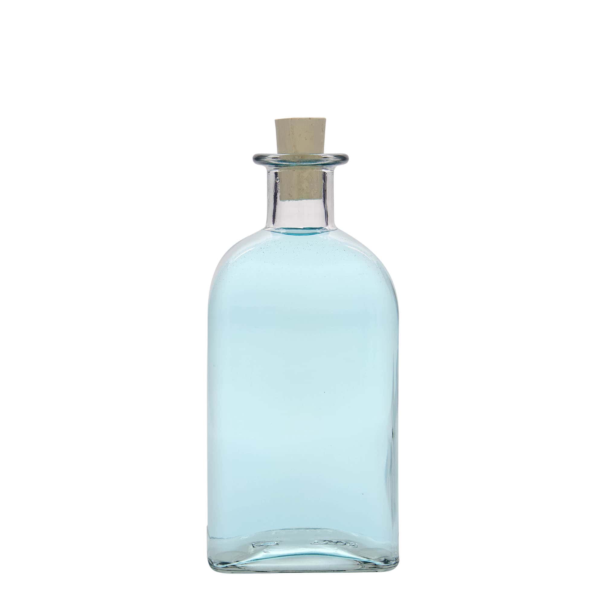 500 ml üvegpalack Apotheker Carré, négyzet alakú, nyílás: parafa dugó