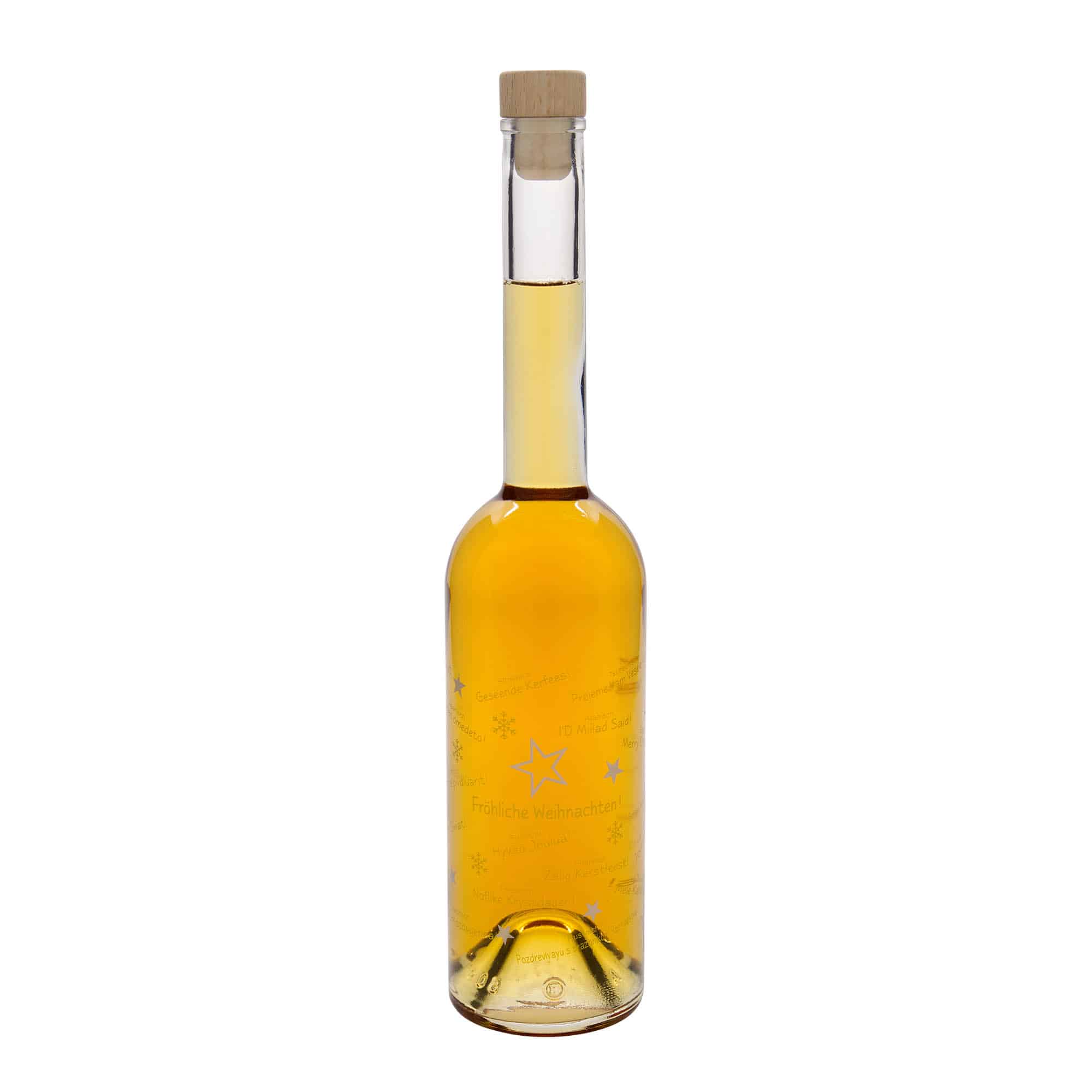 500 ml-es üvegpalack 'Opera', motívum: Karácsony a világban, szájnyílás: parafadugó