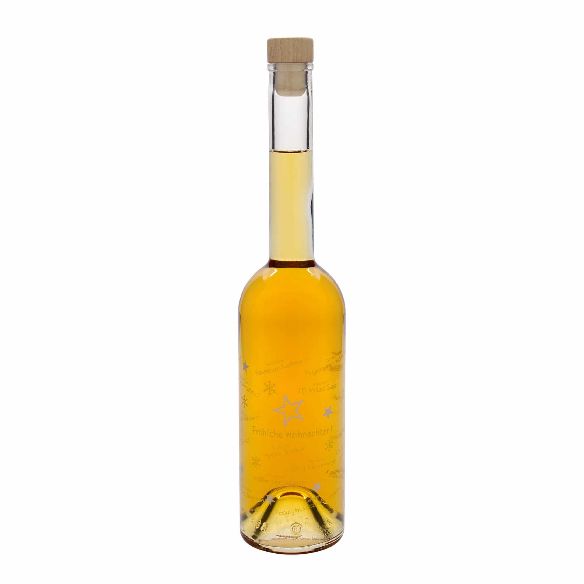 500 ml üveges palack 'Opera', motívum: Karácsony a világban, nyílás: parafa