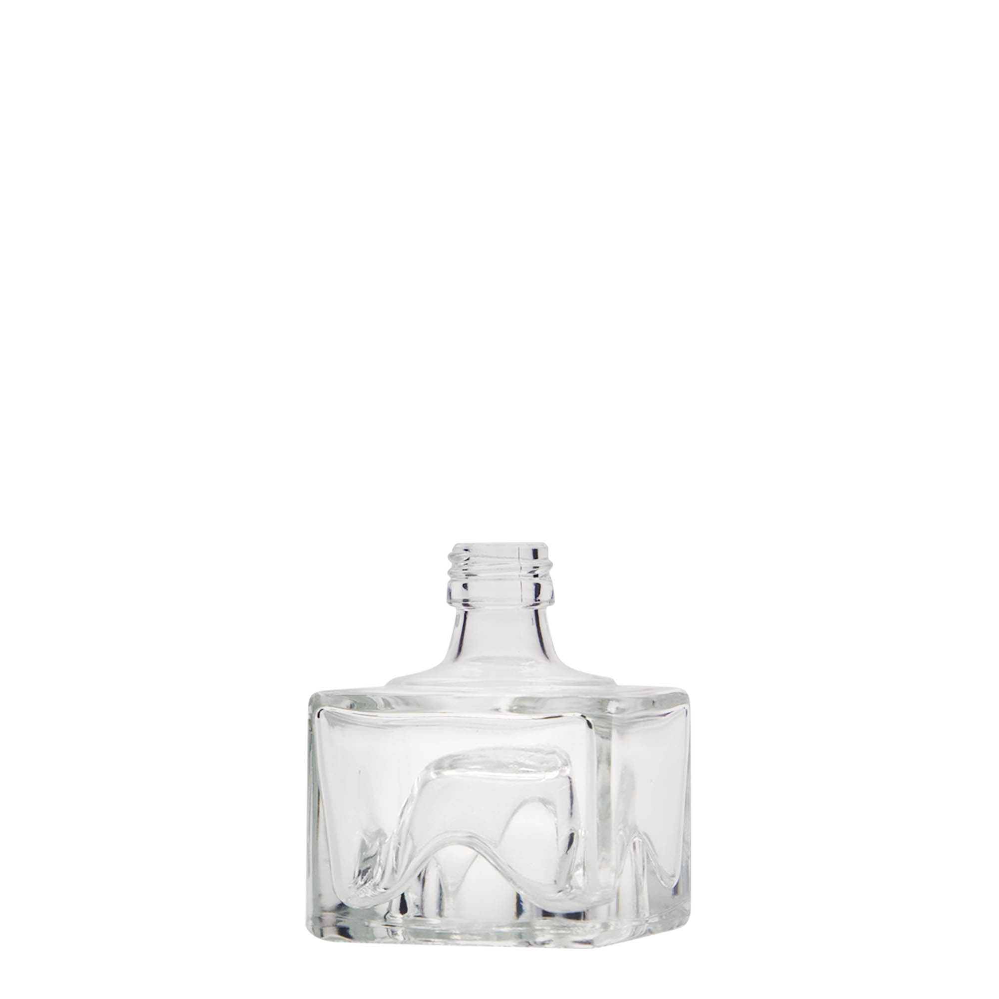 40 ml üvegpalack 'Cocolores', négyzet alakú, nyílás: PP 18