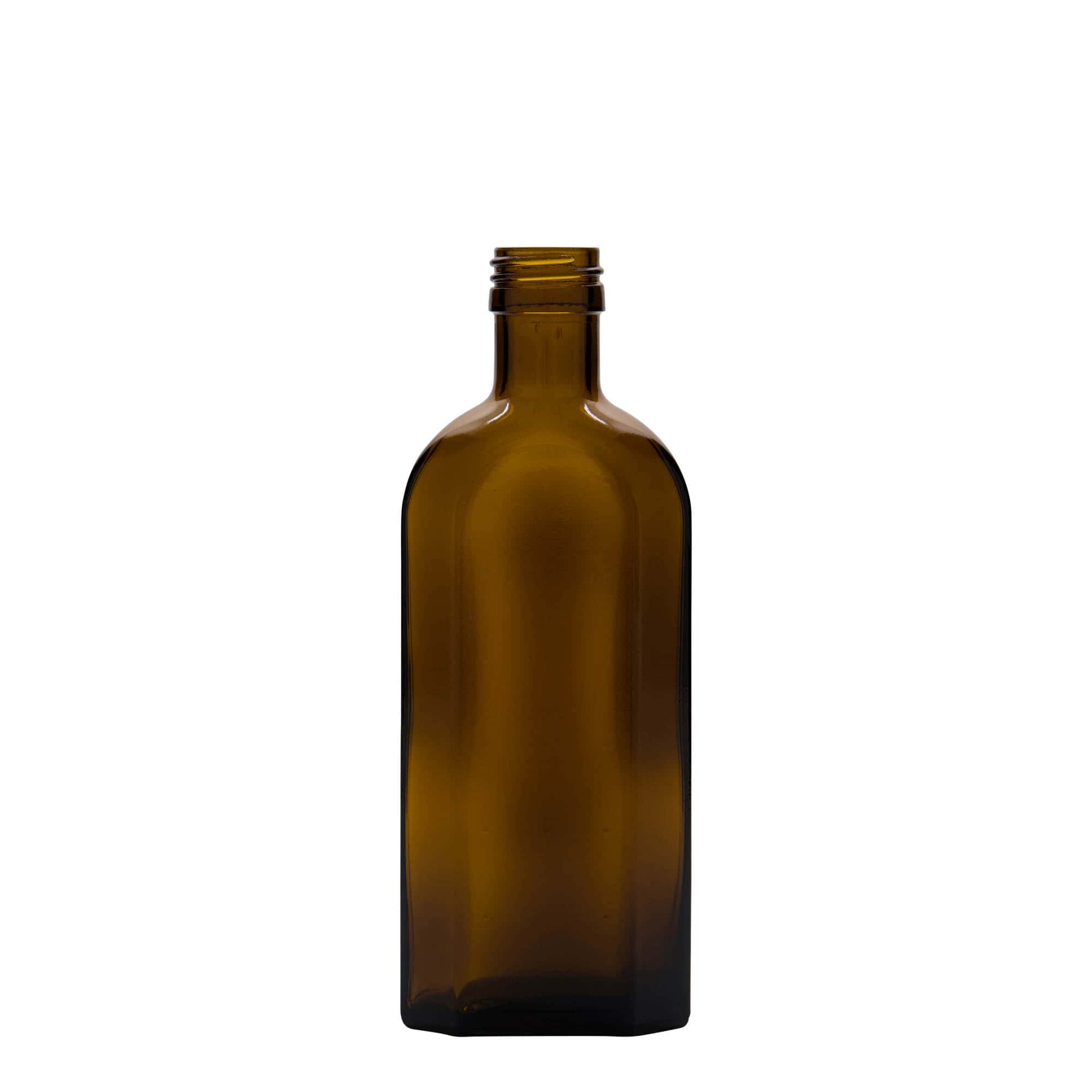 250 ml orvosi üveg Meplat, ovális, üveg, barna, nyílás: PP 28