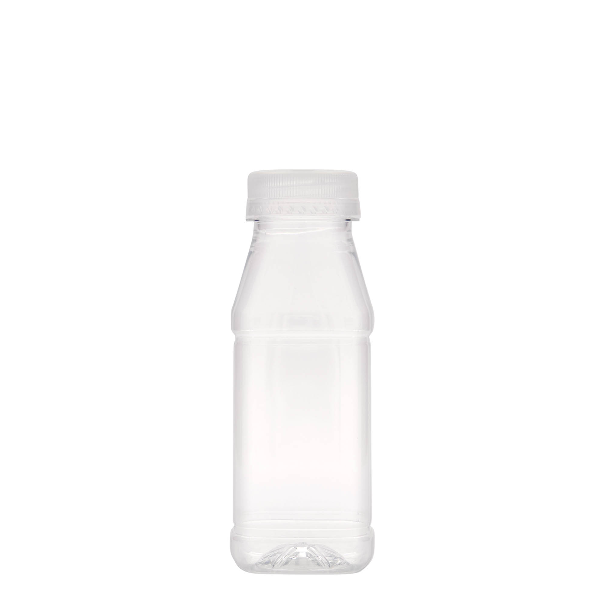 250 ml PET-palack 'Milk and Juice Carré', négyzet alakú, műanyag, nyílás: 38 mm
