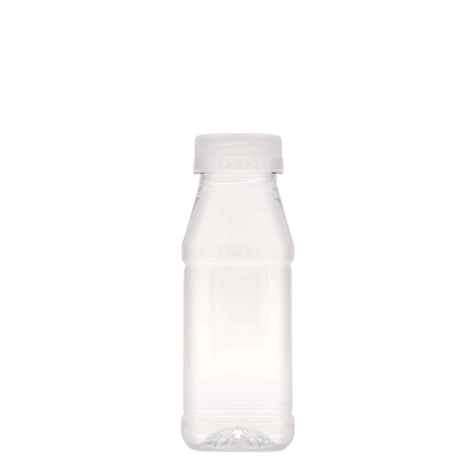 250 ml PET-palack 'Milk and Juice Carré', négyzet alakú, műanyag, nyílás: 38 mm