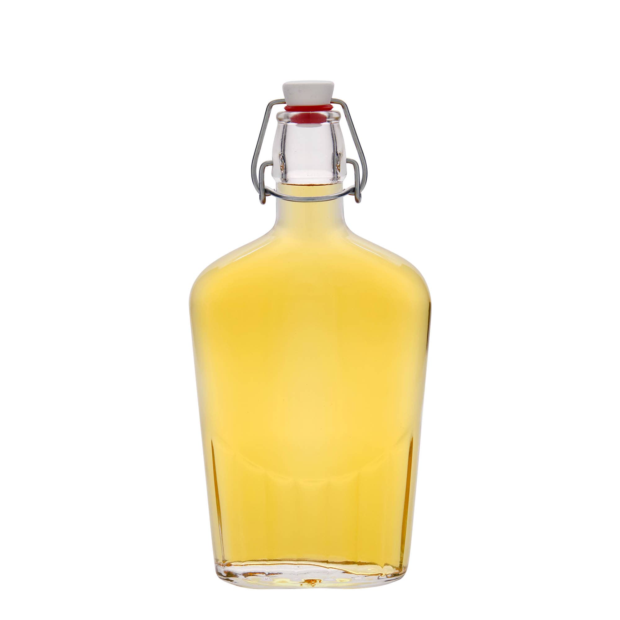 500 ml üvegpalack 'Fiaschetta', ovális, nyílás: patentzár