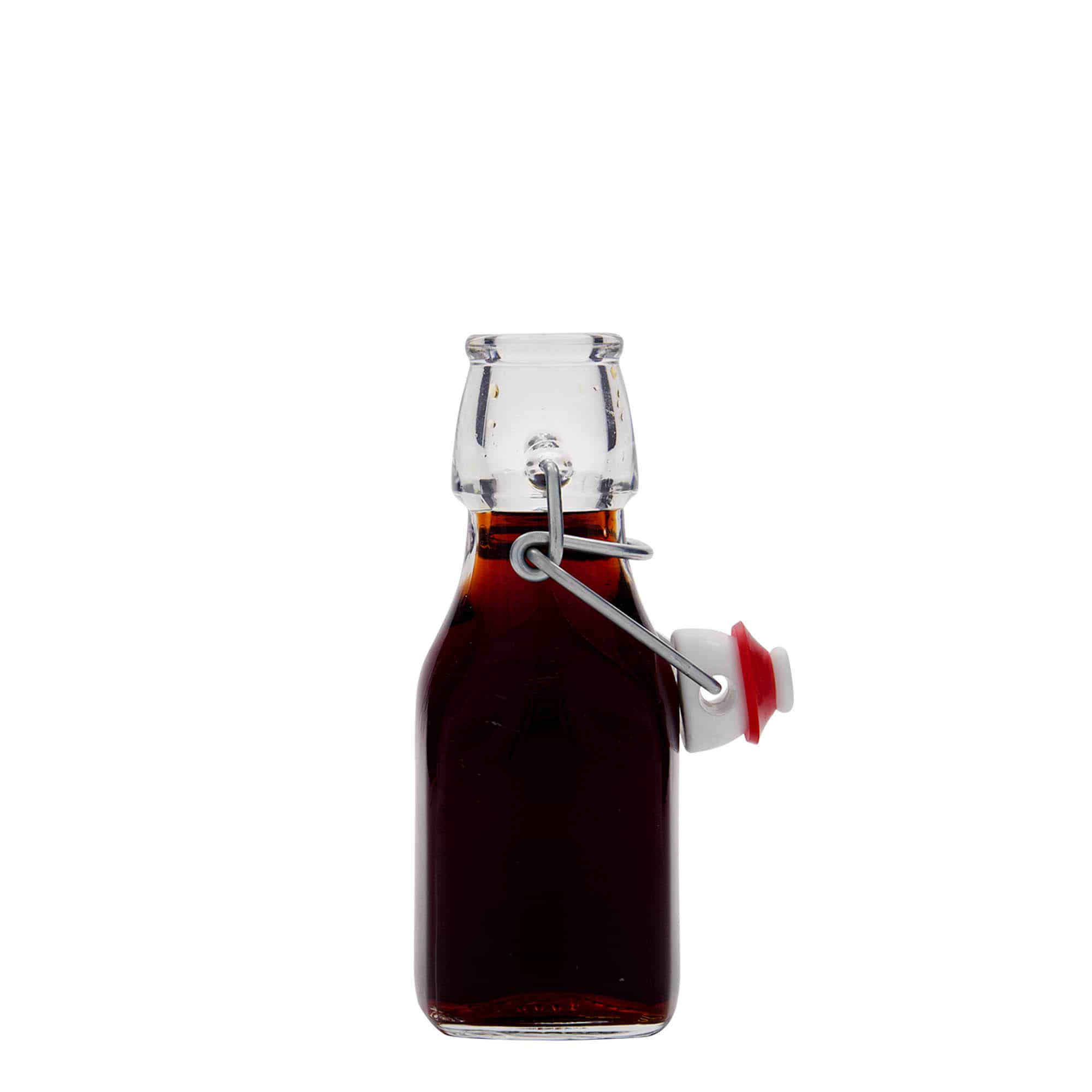 125 ml üvegpalack 'Swing', négyzet alakú, nyílás: patentzár