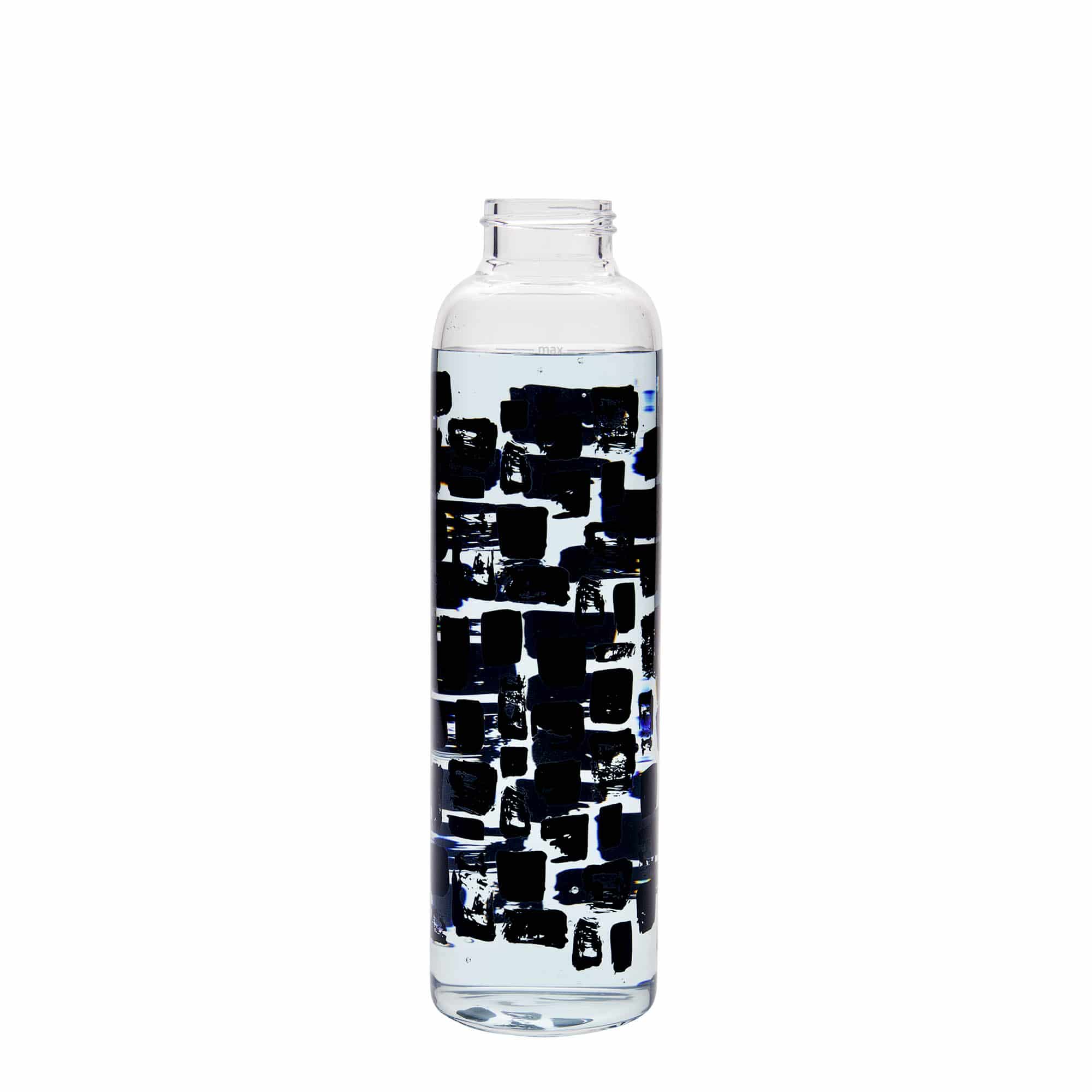 500 ml ivópalack 'Perseus - Fekete téglalapok', nyílás: csavaros zárófedél