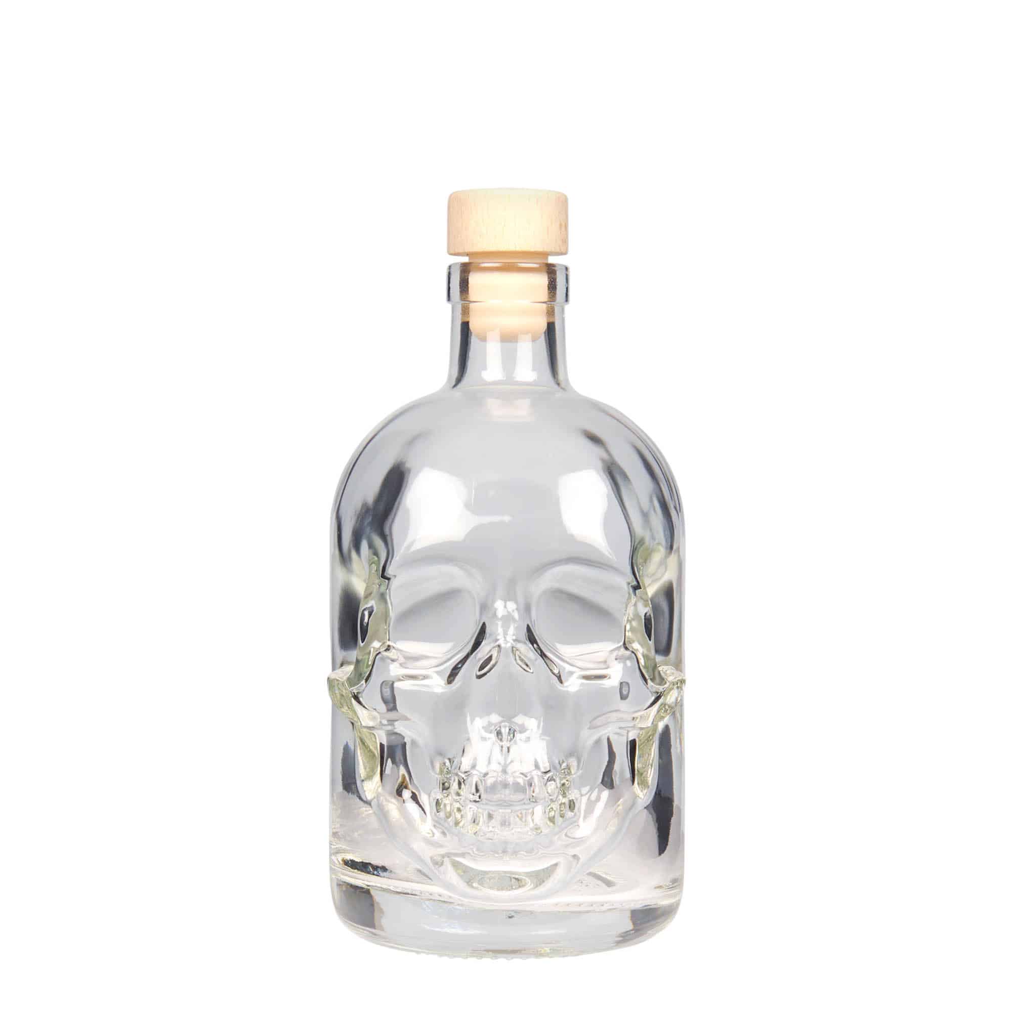 500 ml-es üvegpalack 'Totenkopf', szájnyílás: parafadugó
