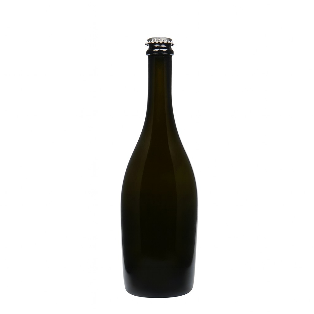 750 ml pezsgősüveg 'Carmen', üveg, antikzöld, nyak: csavarzár