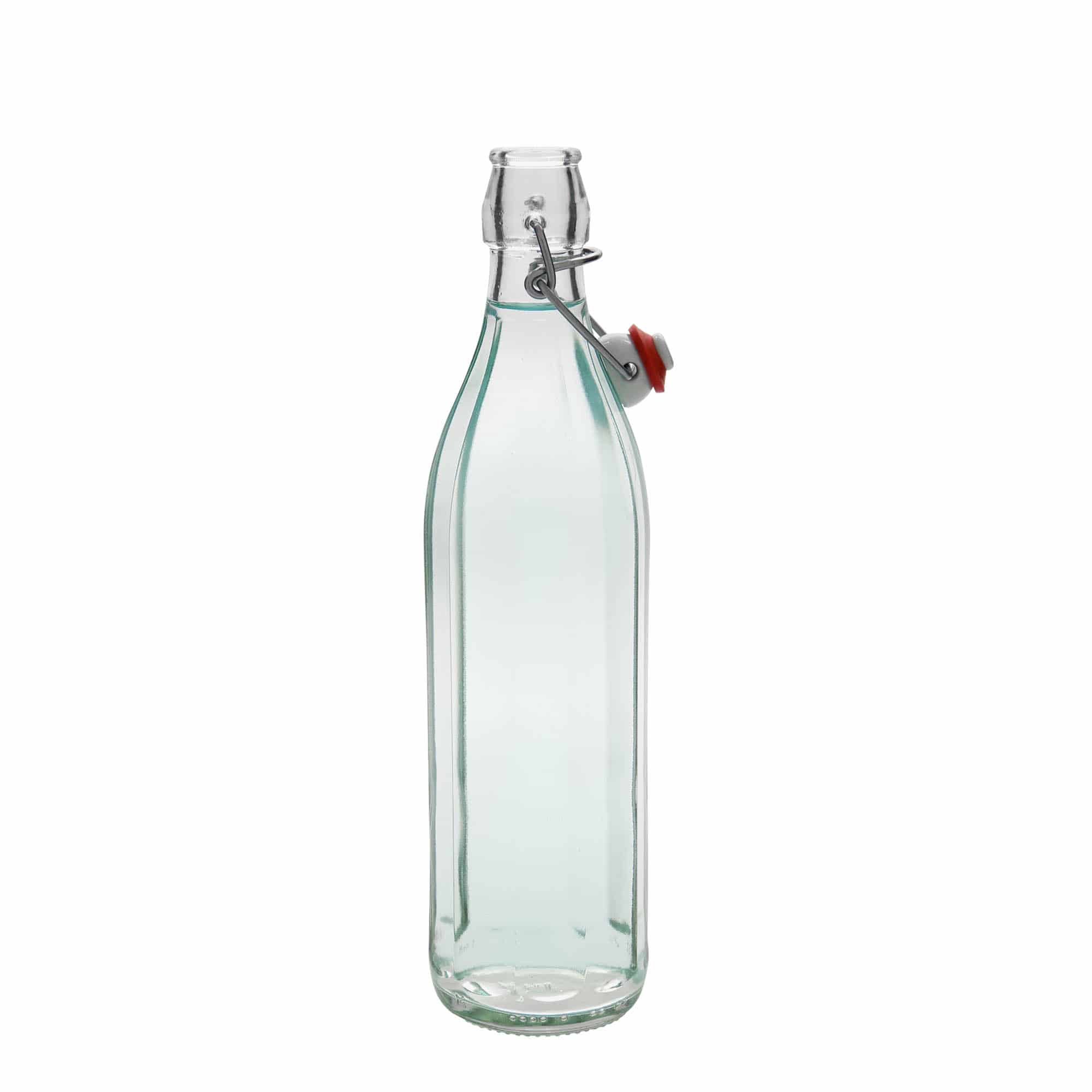 750 ml üvegpalack 'Bravo', tízszögletű, nyak: patentzár