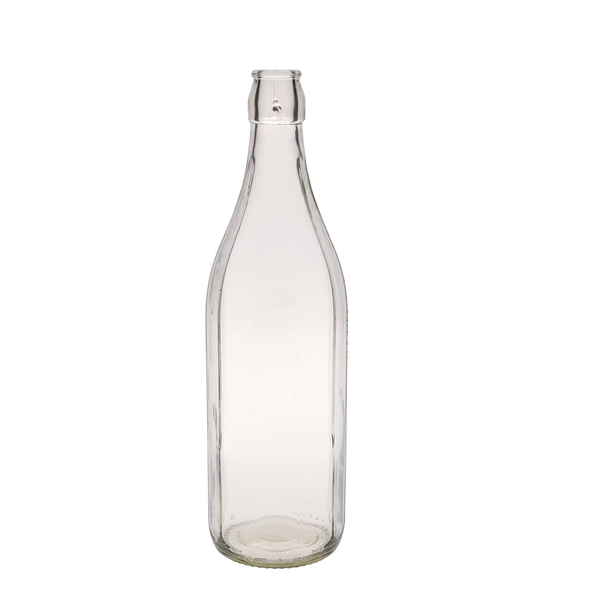 1.000 ml üvegpalack 'Bravo' #, tízszögletű, nyílás: kampós zár