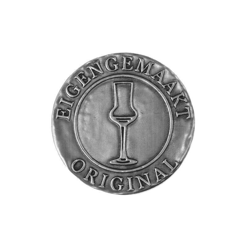 Óntábla 'Eigengemaakt', kerek, fém, ezüst Óntábla 'Eigengemaakt', kerek, fém, ezüst