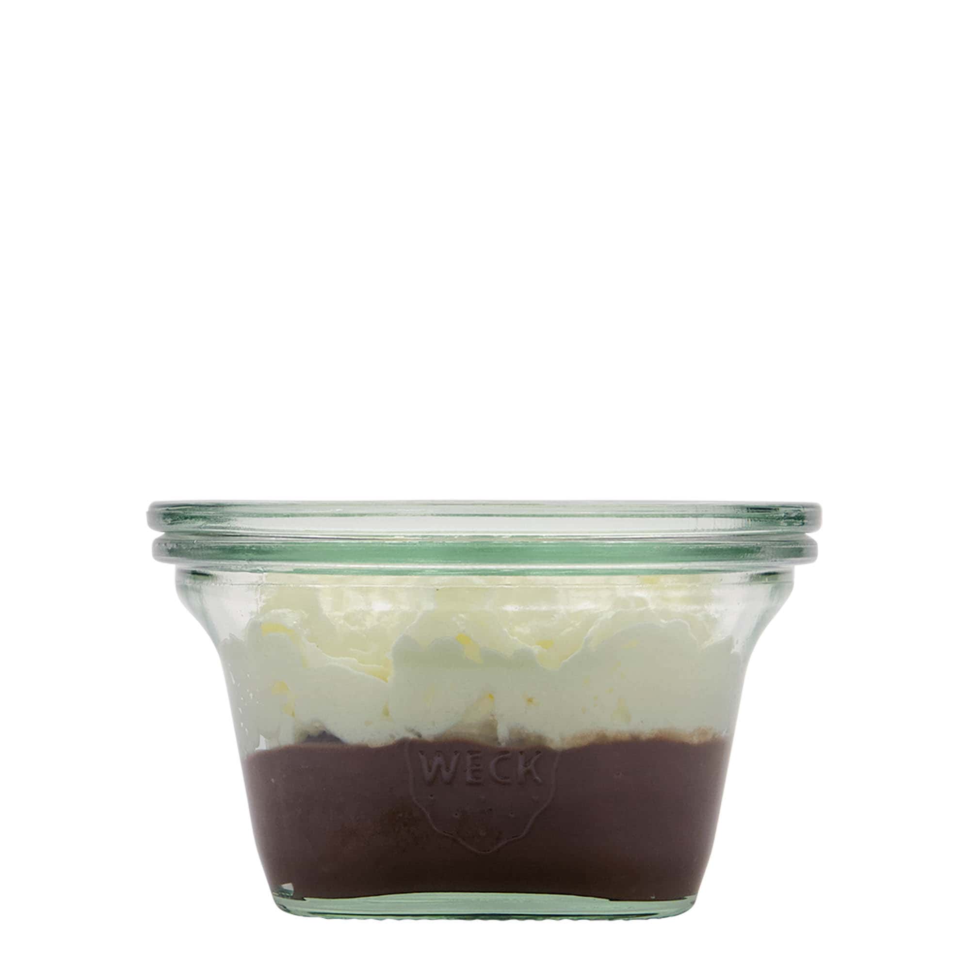 290 ml WECK Quadro-üveg, négyzet alakú, nyílás: kerek perem