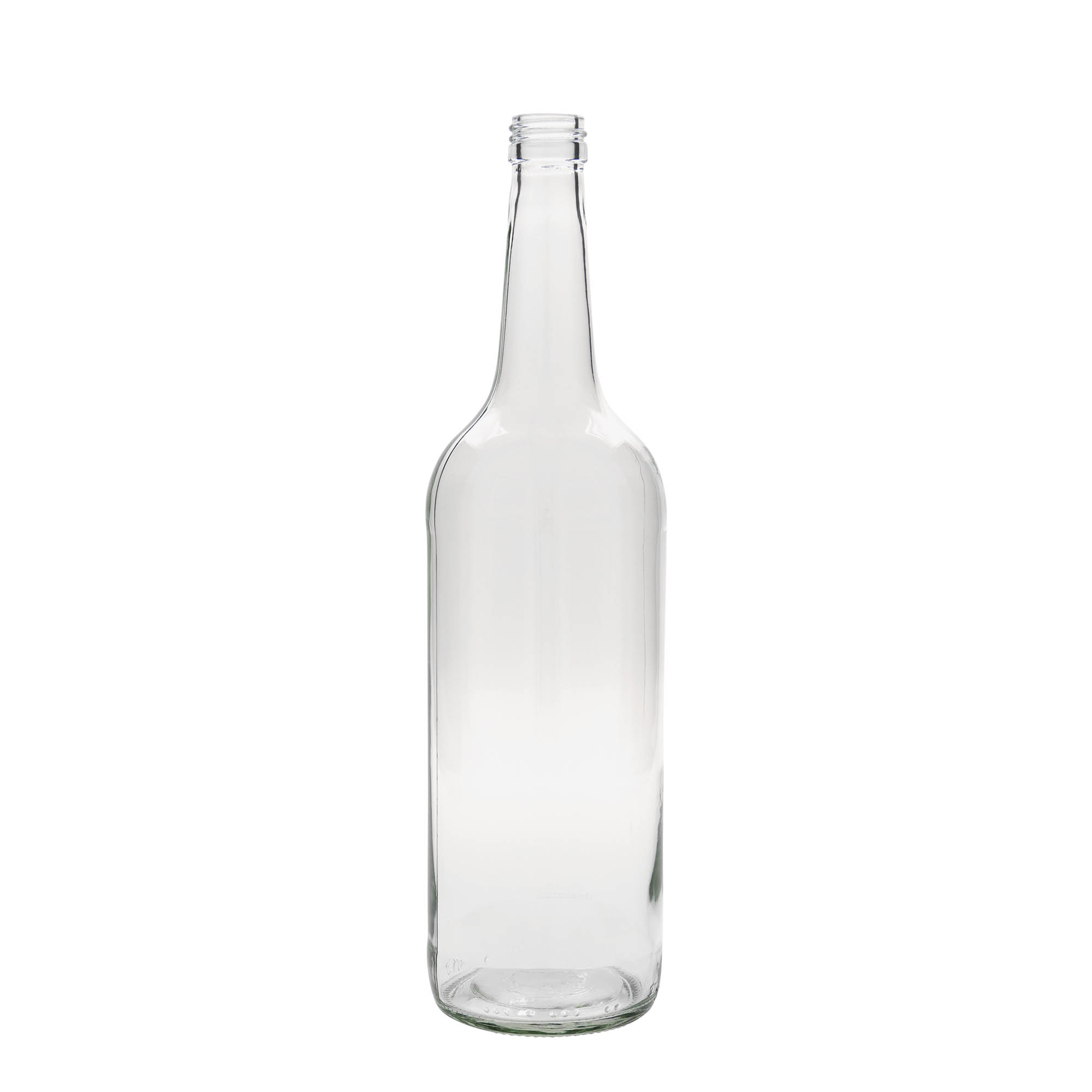 1.000 ml üvegpalack egyenes nyakkal, nyílás: PP 28 1.000 ml üvegpalack egyenes nyakkal, nyílás: PP 28