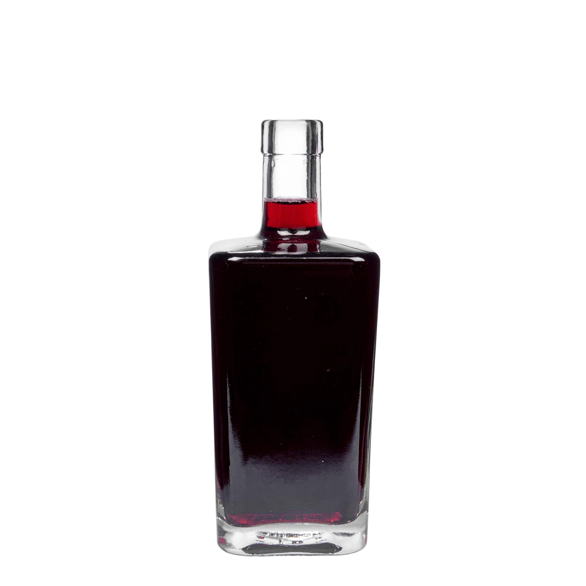 500 ml-es üvegpalack 'Noel', négyzet alakú, szájnyílás: parafadugó
