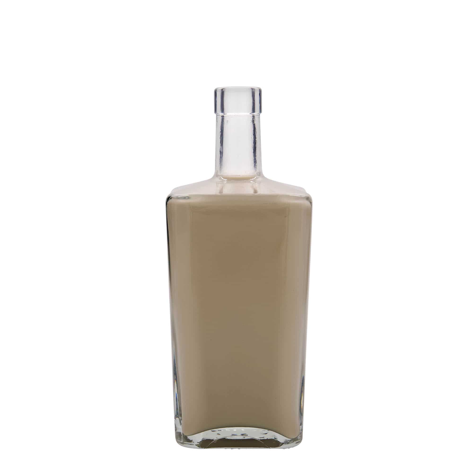 700 ml-es üvegpalack 'Noel', négyzet alakú, szájnyílás: parafadugó