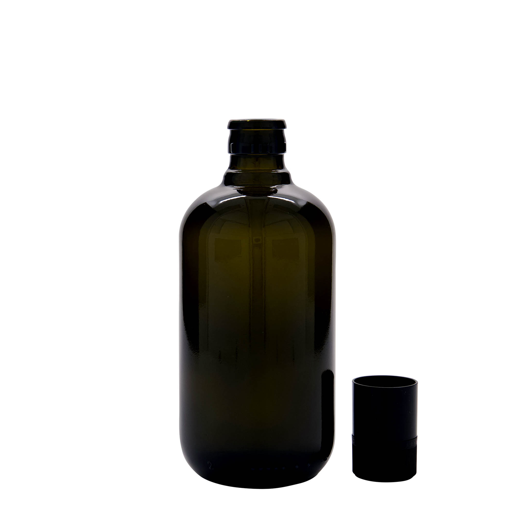 500 ml ecet-/olajozó üveg 'Biolio', antikzöld üveg, nyílás: DOP