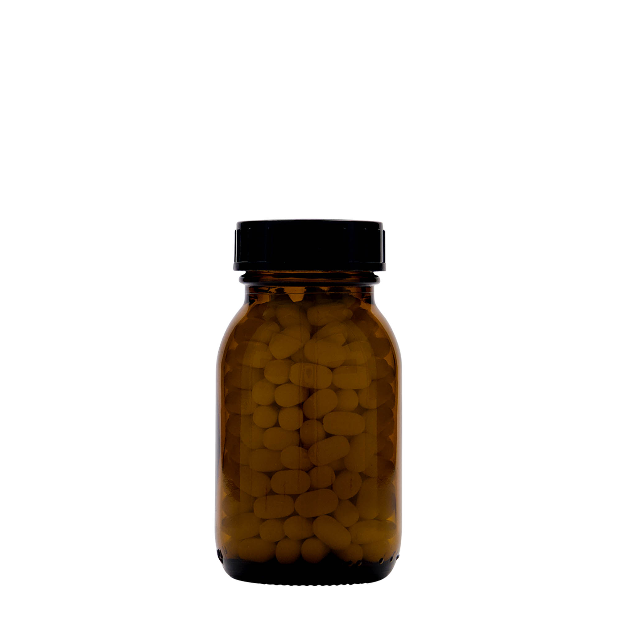 125 ml széles szájú üveg, barna, nyílás: DIN 40 125 ml széles szájú üveg, barna, nyílás: DIN 40