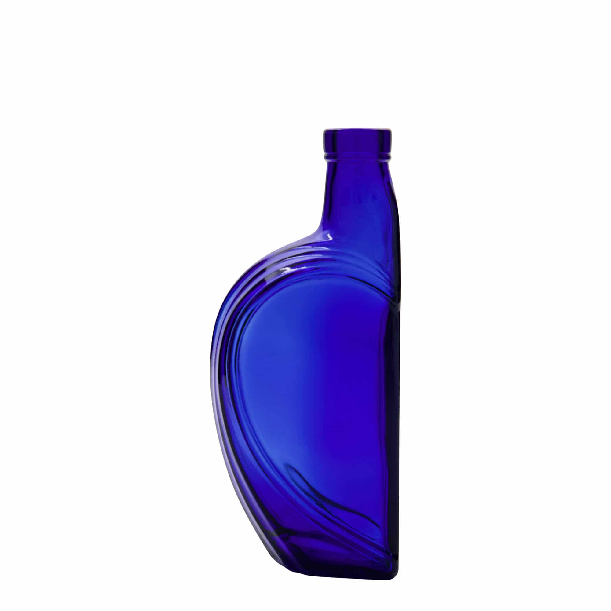 375 ml üvegpalack 'Sweethearts', téglalap alakú, királykék, nyílás: parafa