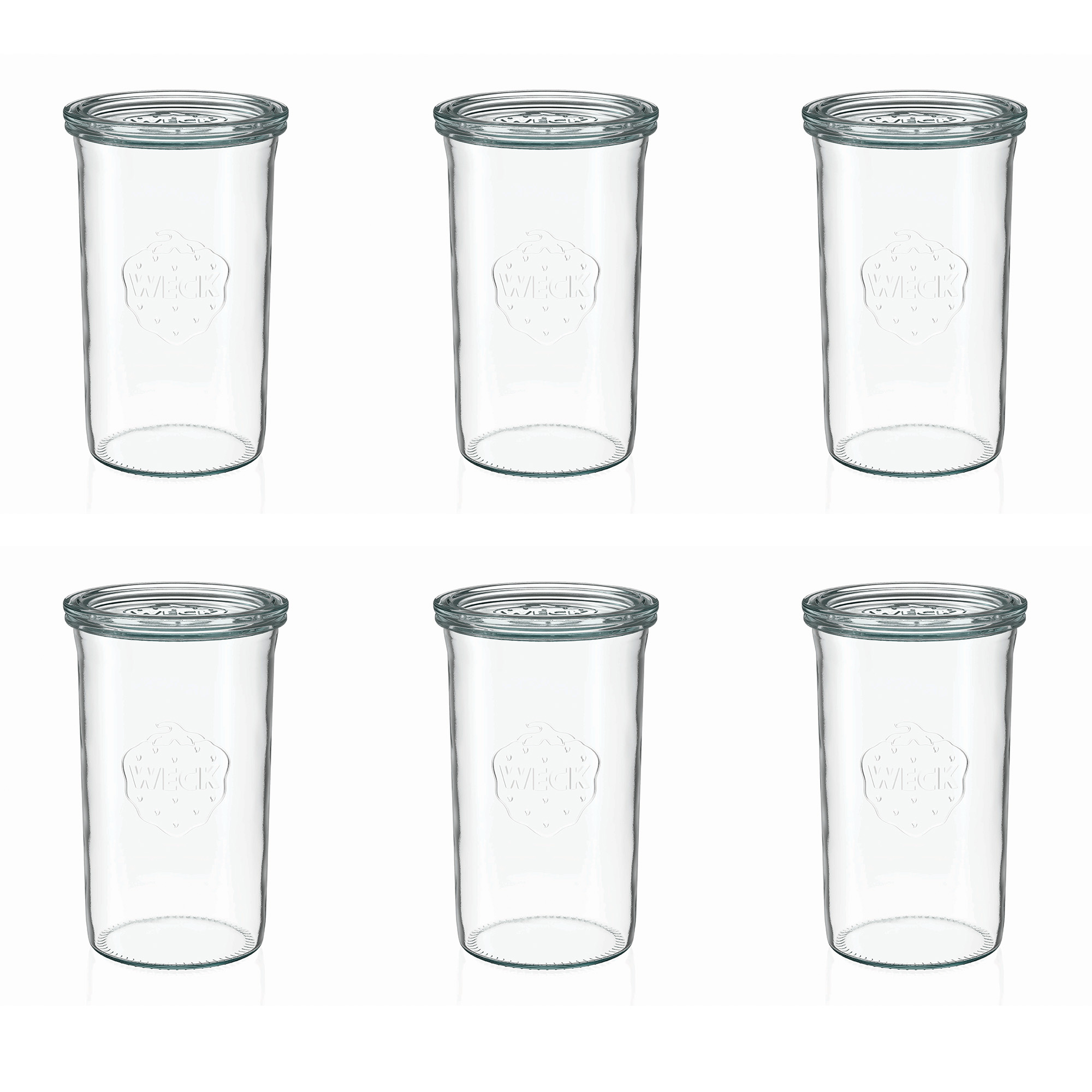 6x 1000 ml Felfordítható WECK-üveg üvegfedéllel RR 100