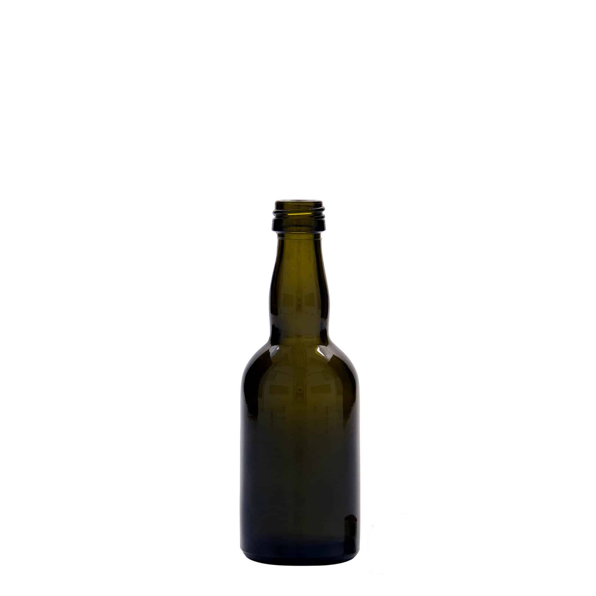 50 ml-es üvegpalack ’Proba', antikzöld, szájnyílás: PP 18 50 ml-es üvegpalack ’Proba', antikzöld, szájnyílás: PP 18