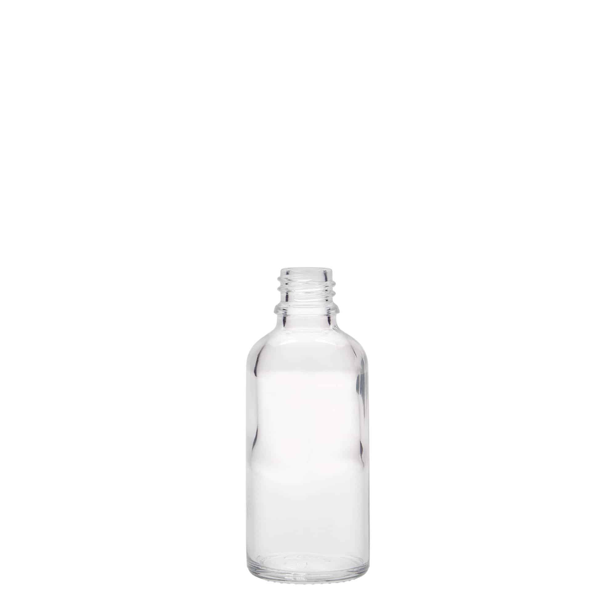 50 ml orvosi üveg, üveg, nyílás: DIN 18