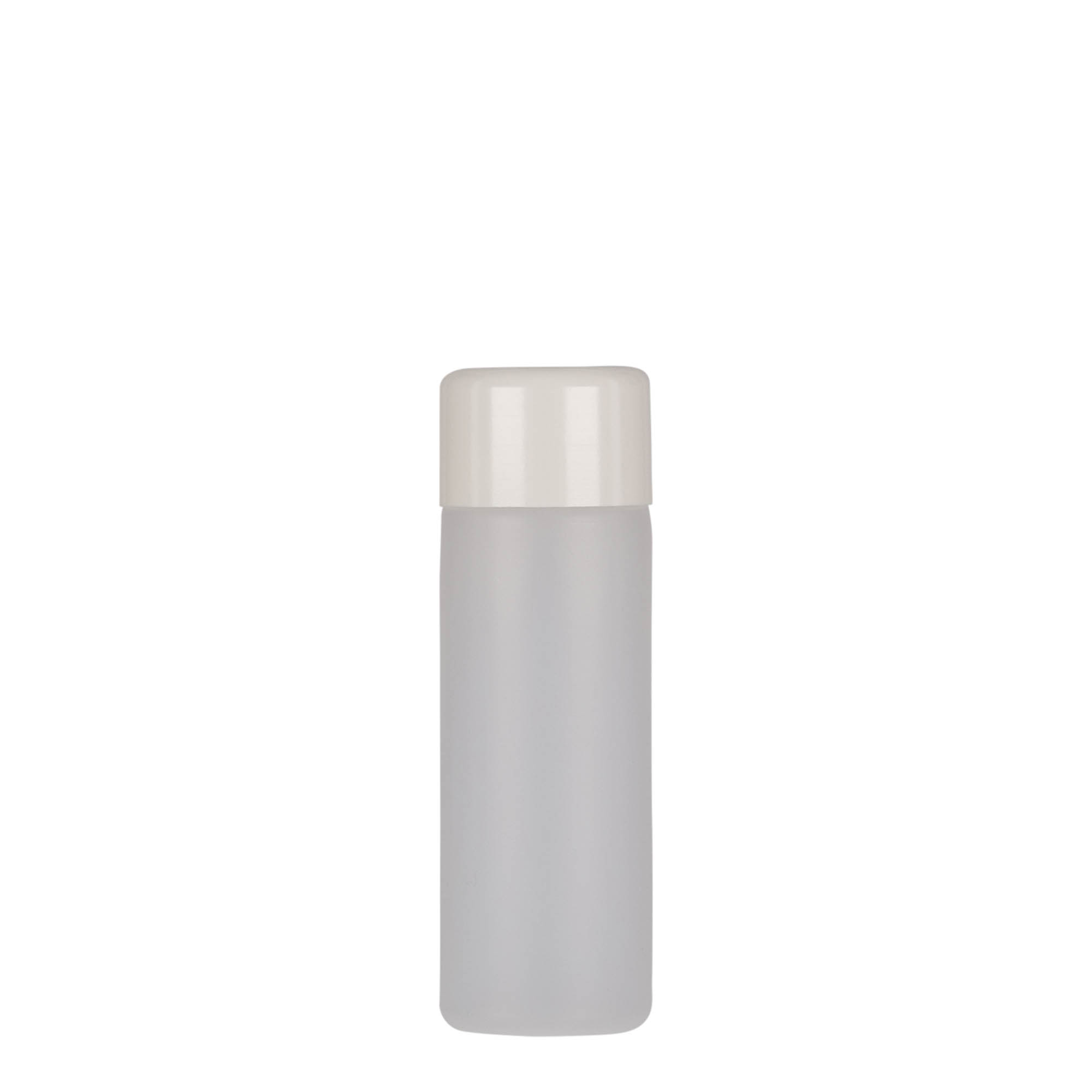 50 ml kör alakú palack, PE-műanyag, természetes, nyílás: csavarzár 50 ml kör alakú palack, PE-műanyag, természetes, nyílás: csavarzár