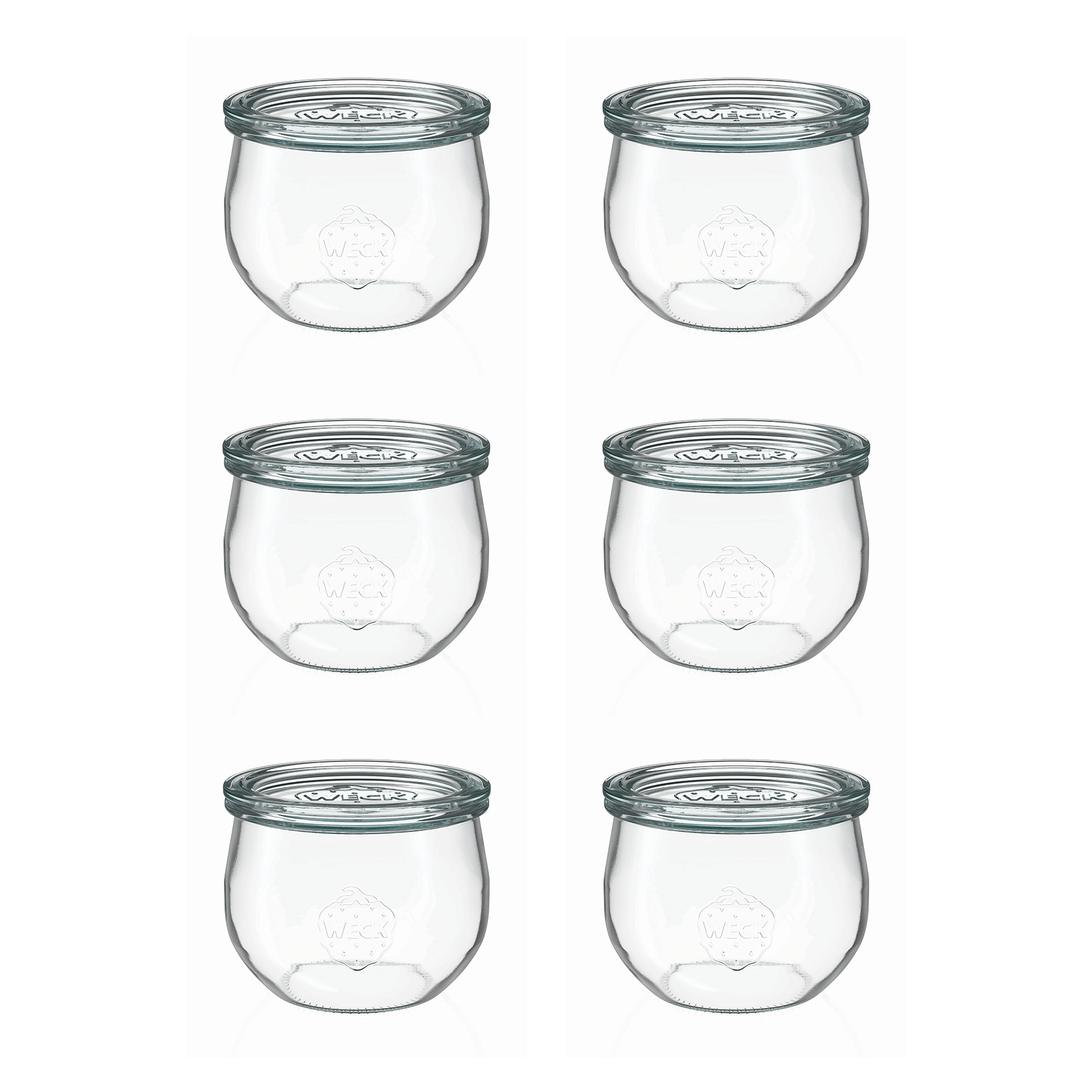 6x 580 ml WECK-tulipánüveg üvegfedéllel RR 100