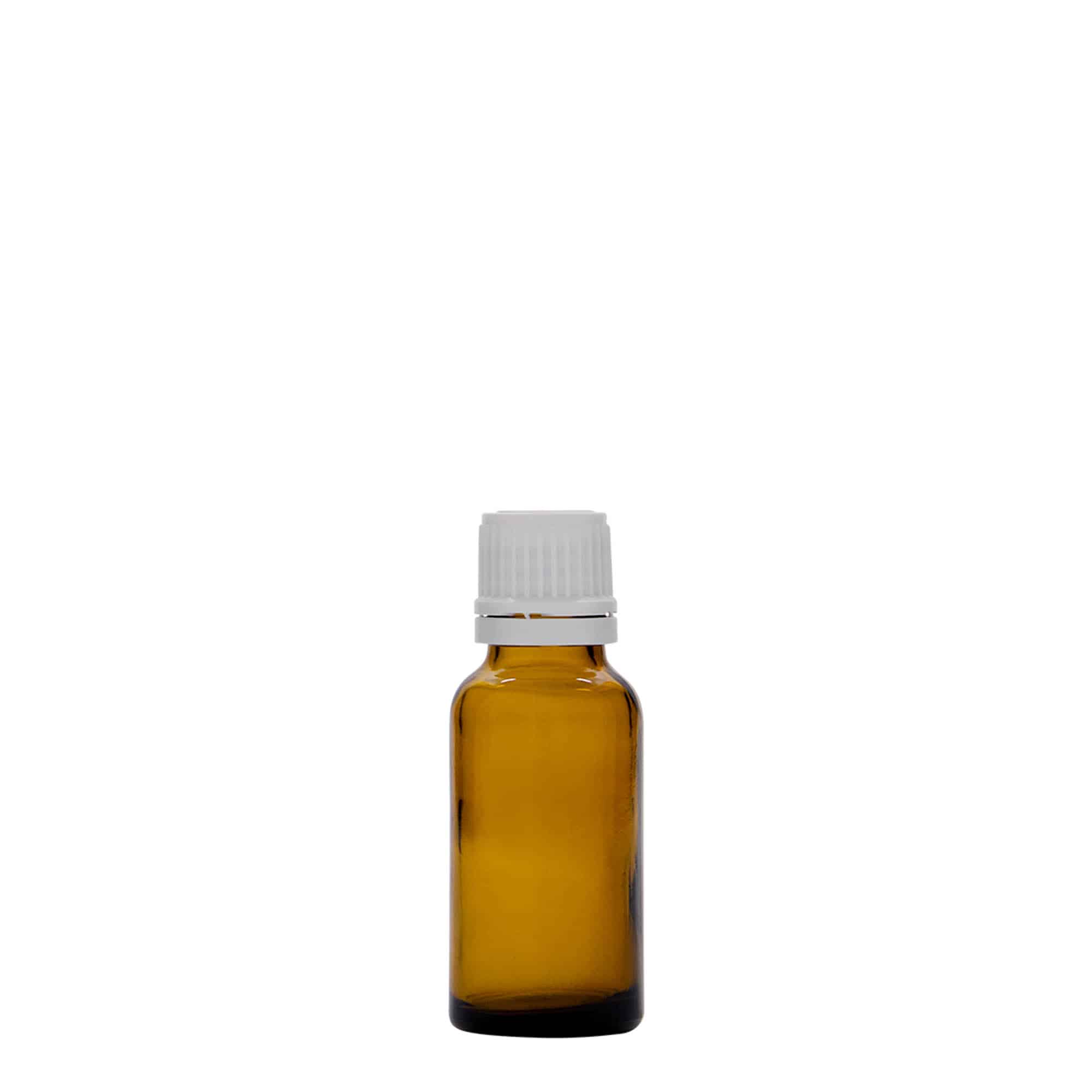 20 ml orvosi üveg, barna üveg, nyílás: DIN 18