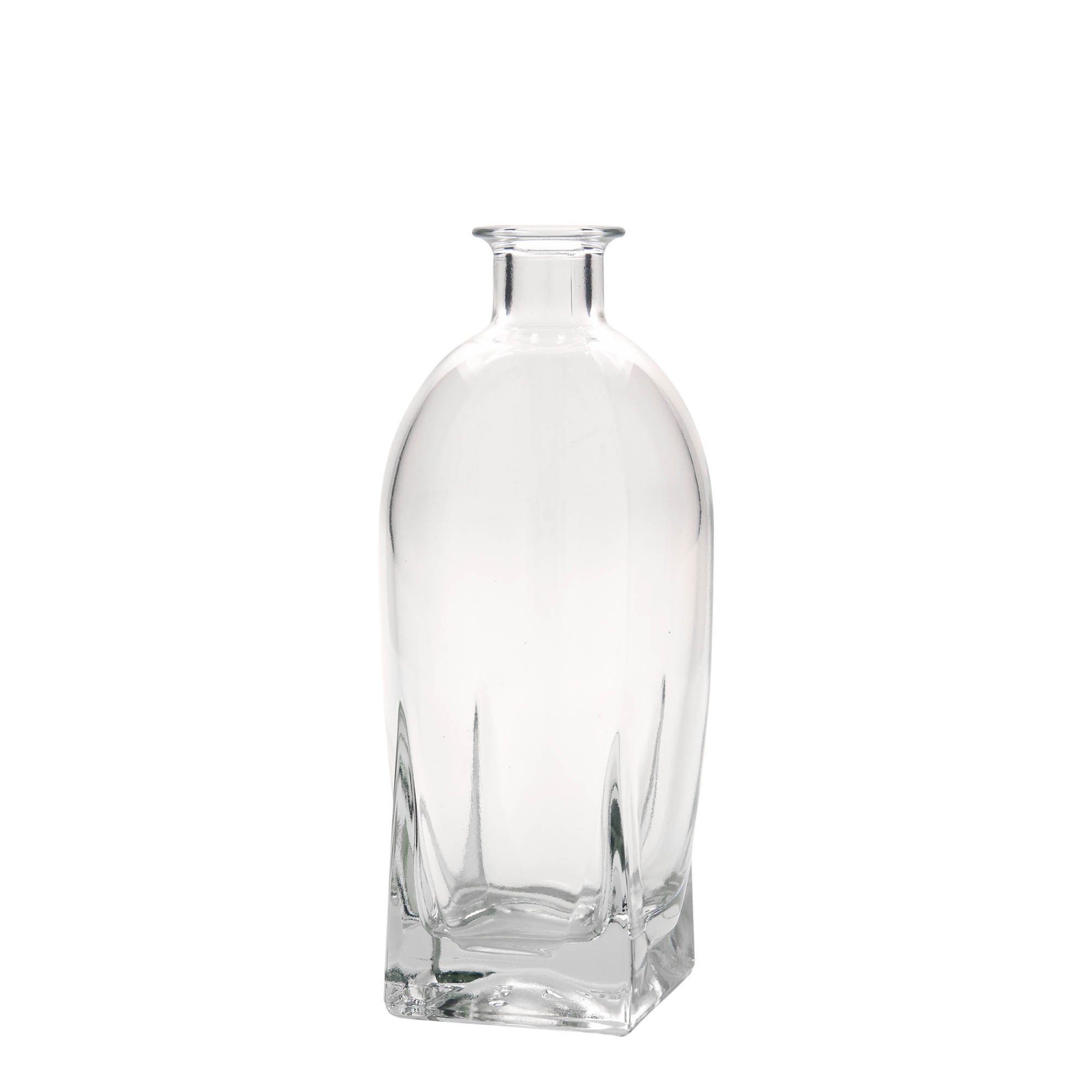 500 ml üvegpalack 'Zino', négyzet alakú, nyílás: parafa