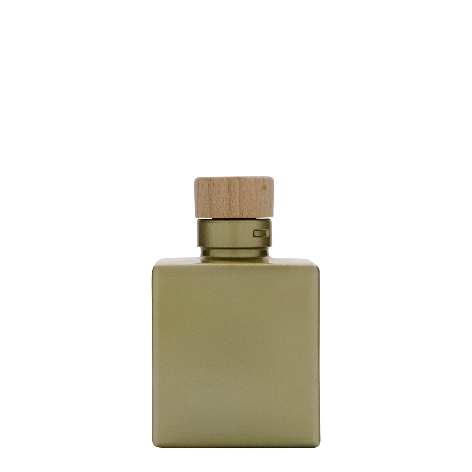 100 ml üveges üveg 'Cube', négyzet alakú, arany, nyílás: parafa