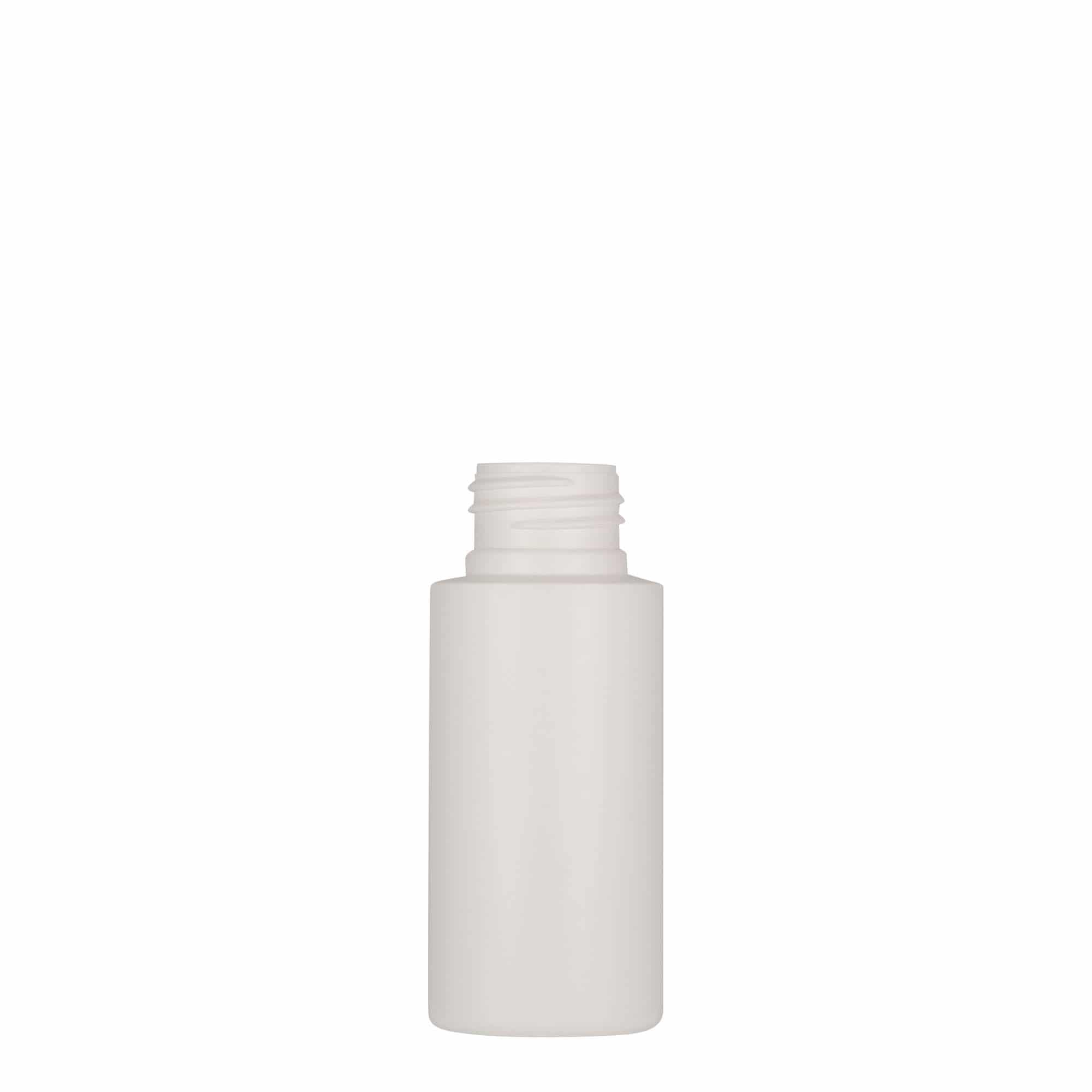 50 ml műanyag flakon 'Pipe', HDPE, fehér, nyak: 24/410