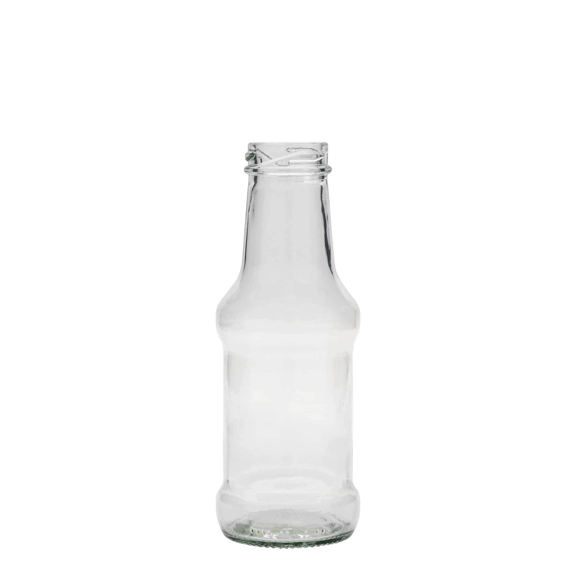 250 ml szószosüveg, üveg, nyílás: csavaros zárófedél (TO 38)