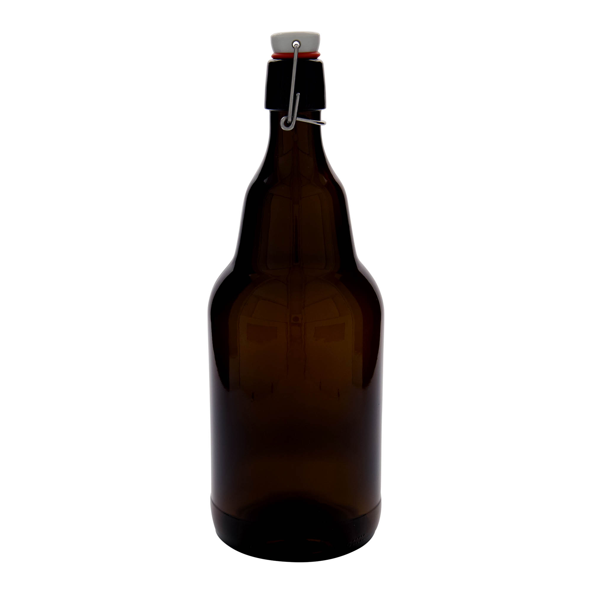 2.000 ml sörösüveg, üveg, barna, nyílás: patentzár