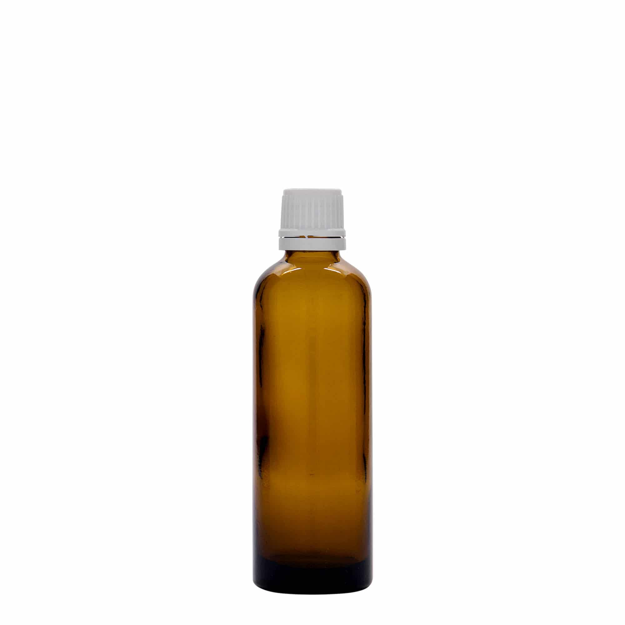 75 ml-es patikai üveg, üveg, barna, szájnyílás: DIN 18