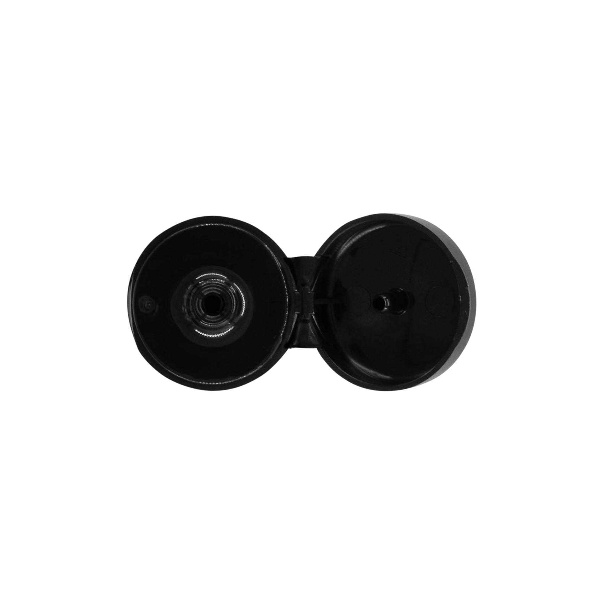 Csavarzáras billenőzsanér, PP műanyag, fekete, nyílásmérethez: 20/410