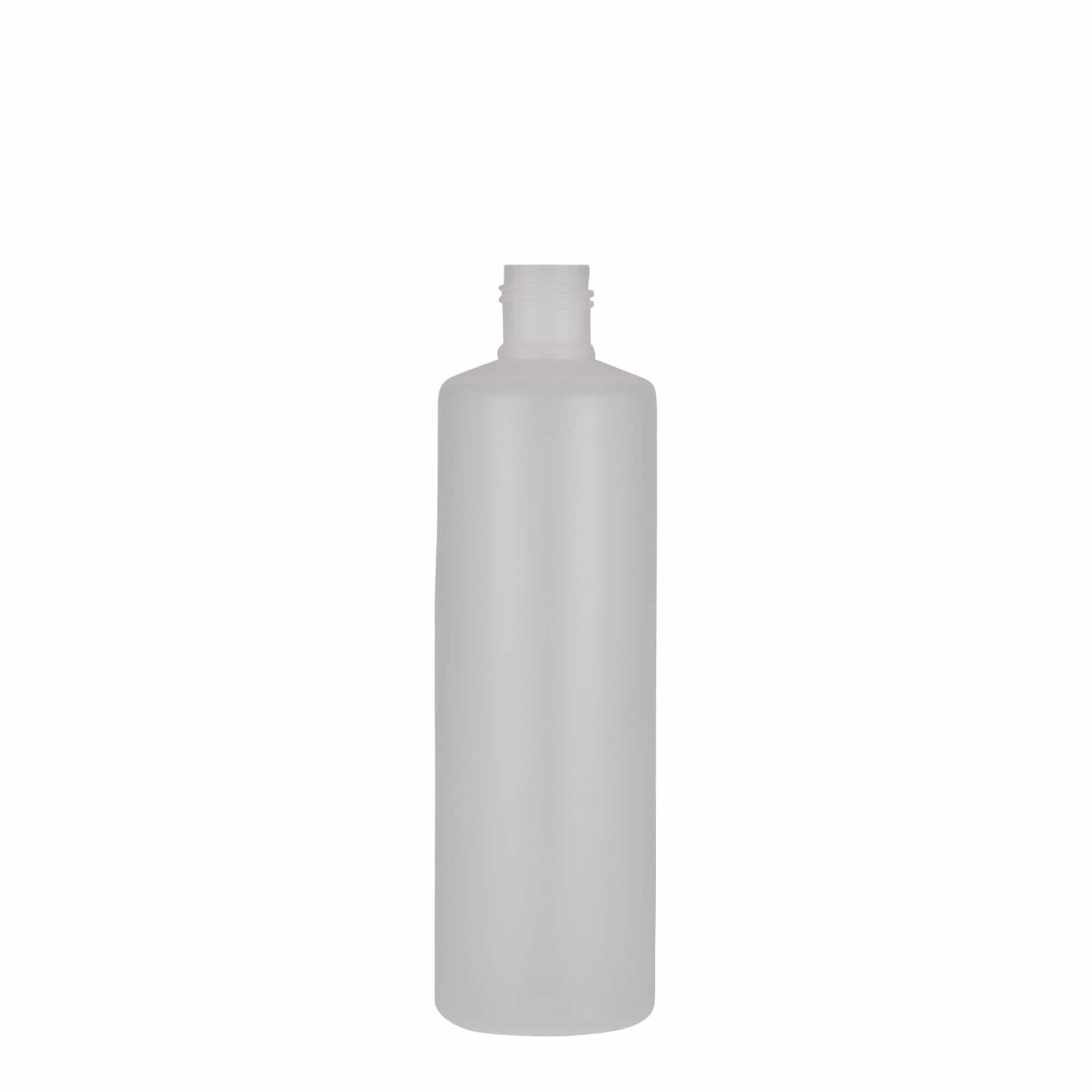 250 ml kerek palack, PE-műanyag, természetes, nyílás: csavarzár